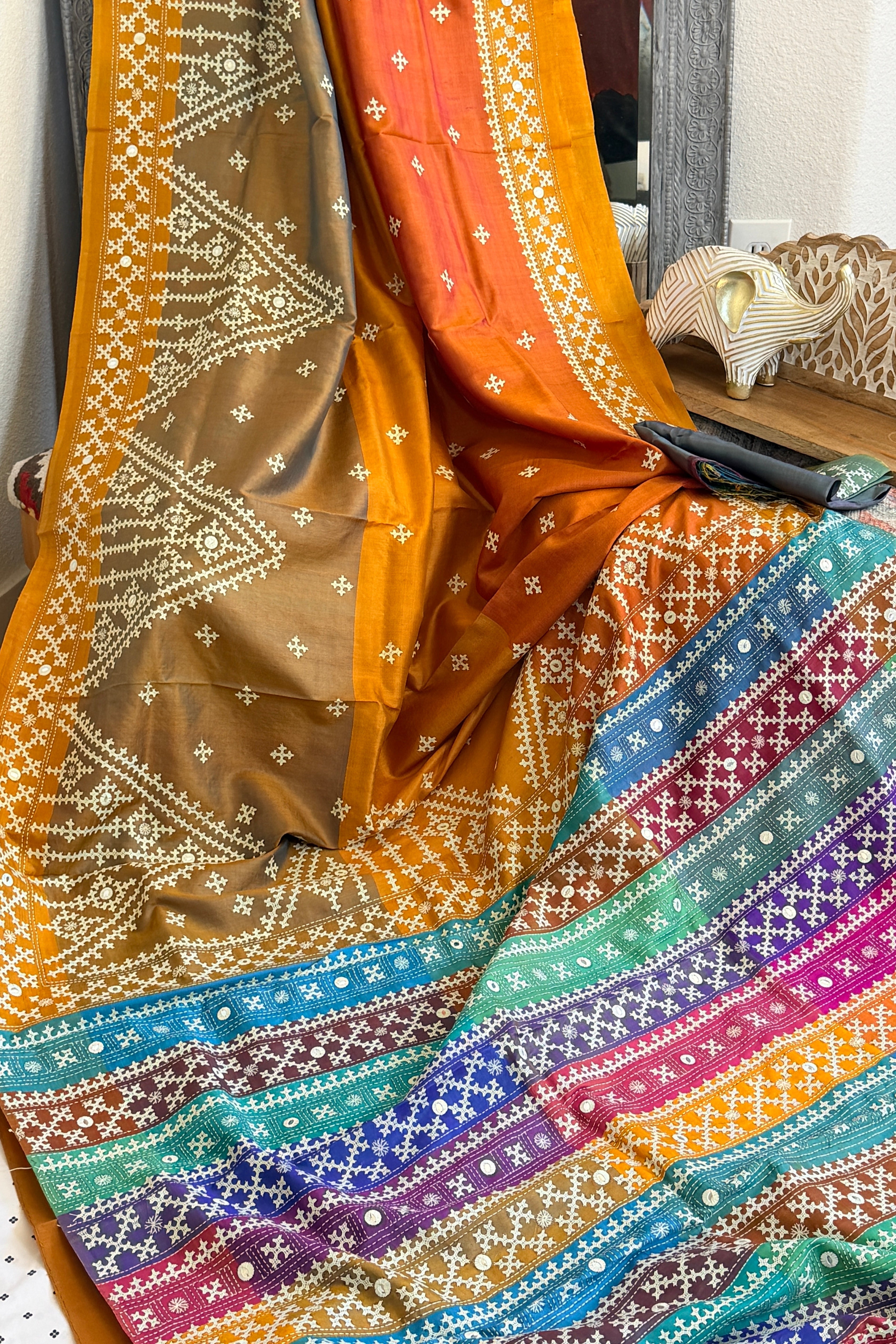 Kantha Stitch Saree