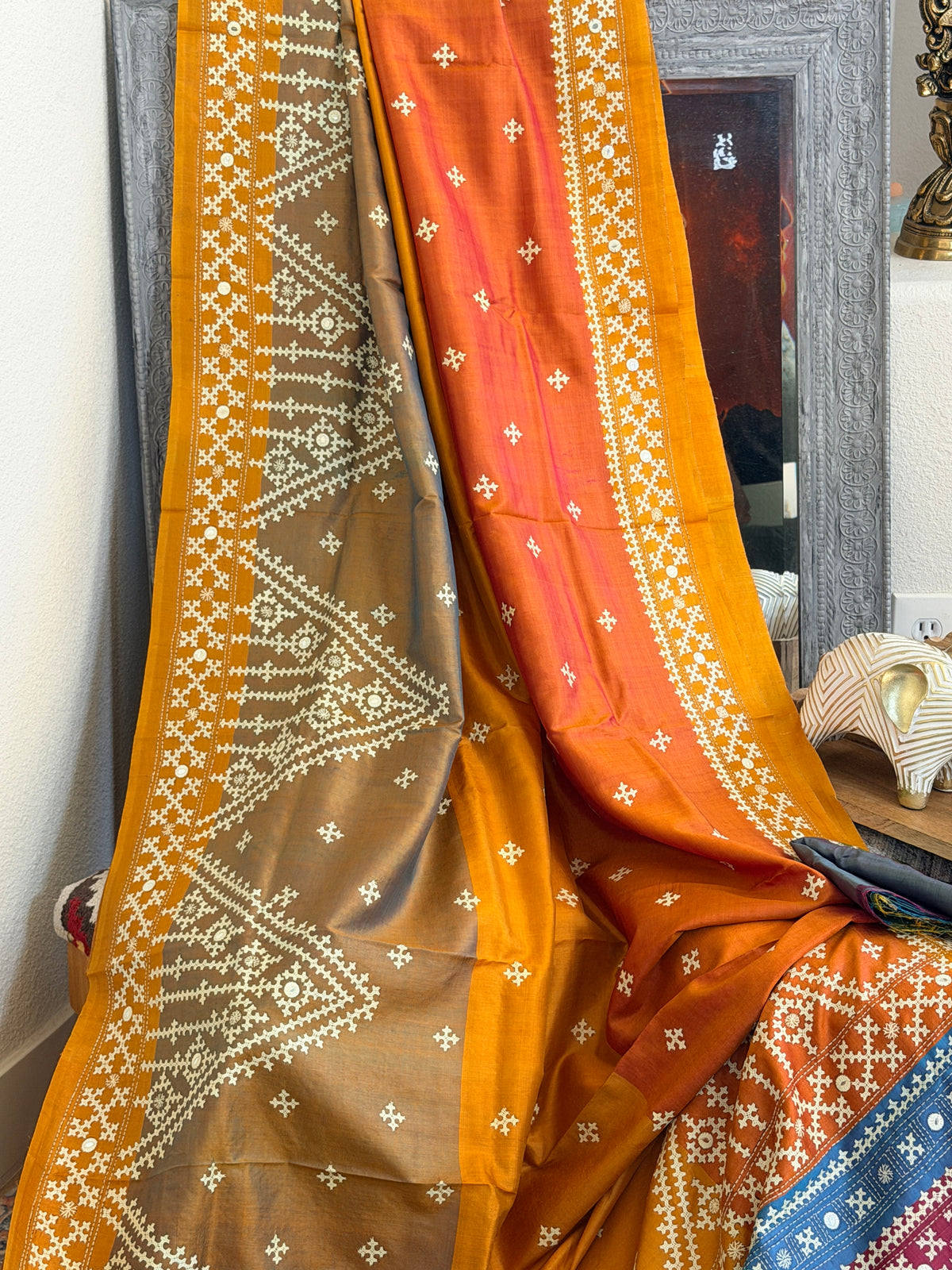 Kantha Stitch Saree