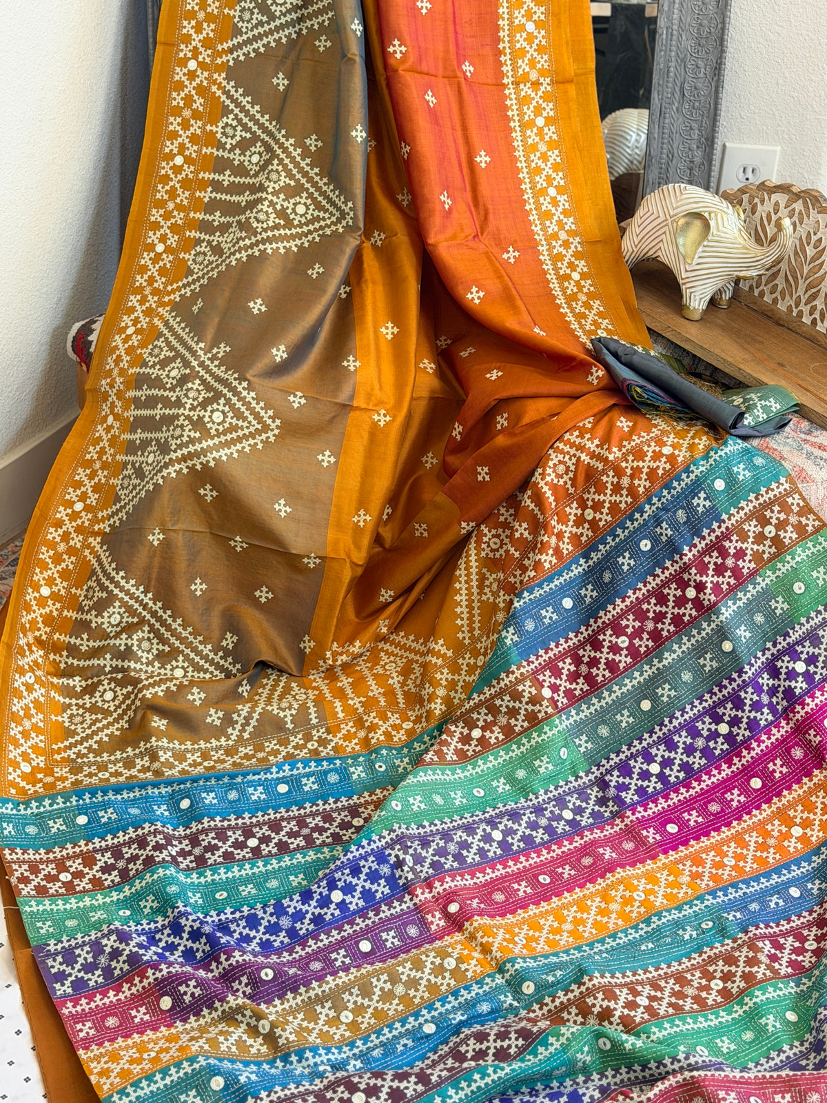 Kantha Stitch Saree