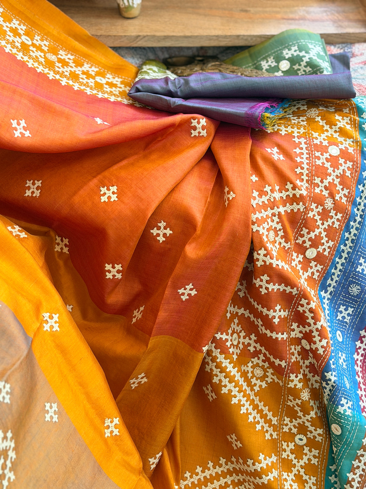 Kantha Stitch Saree