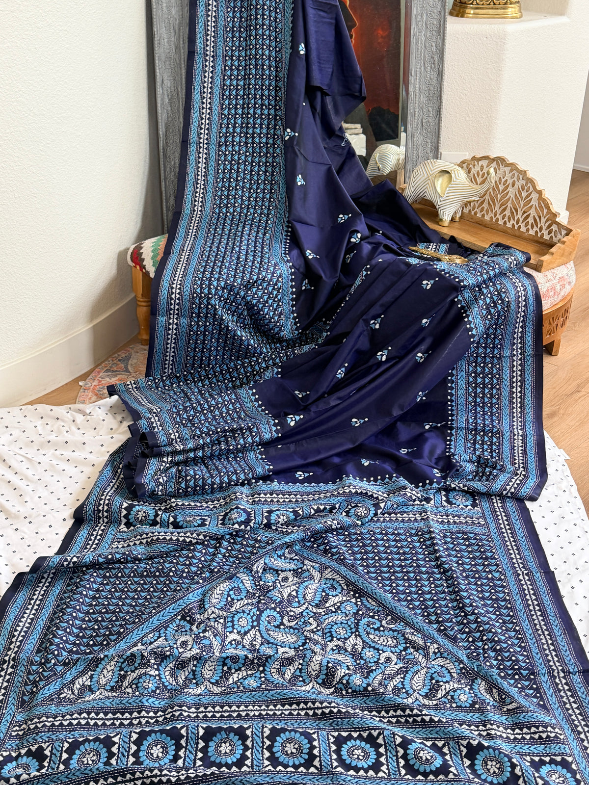 Kantha Stitch Saree