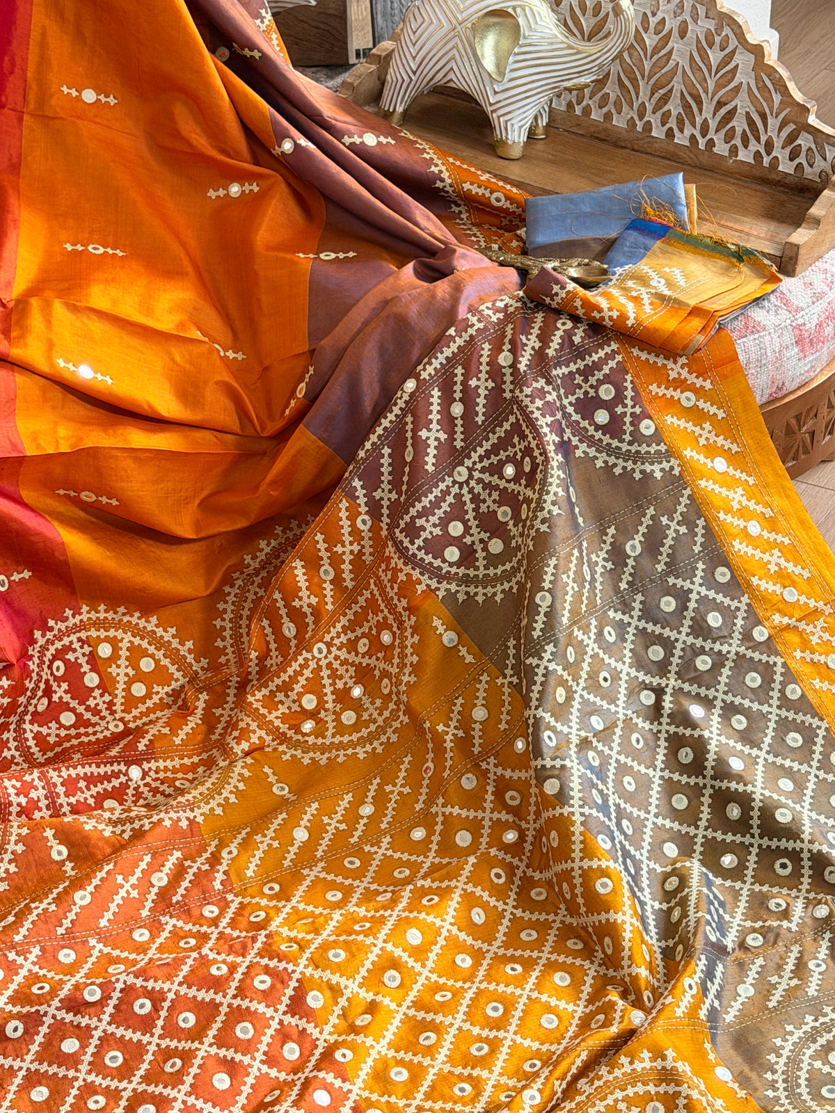 Kantha Stitch Saree
