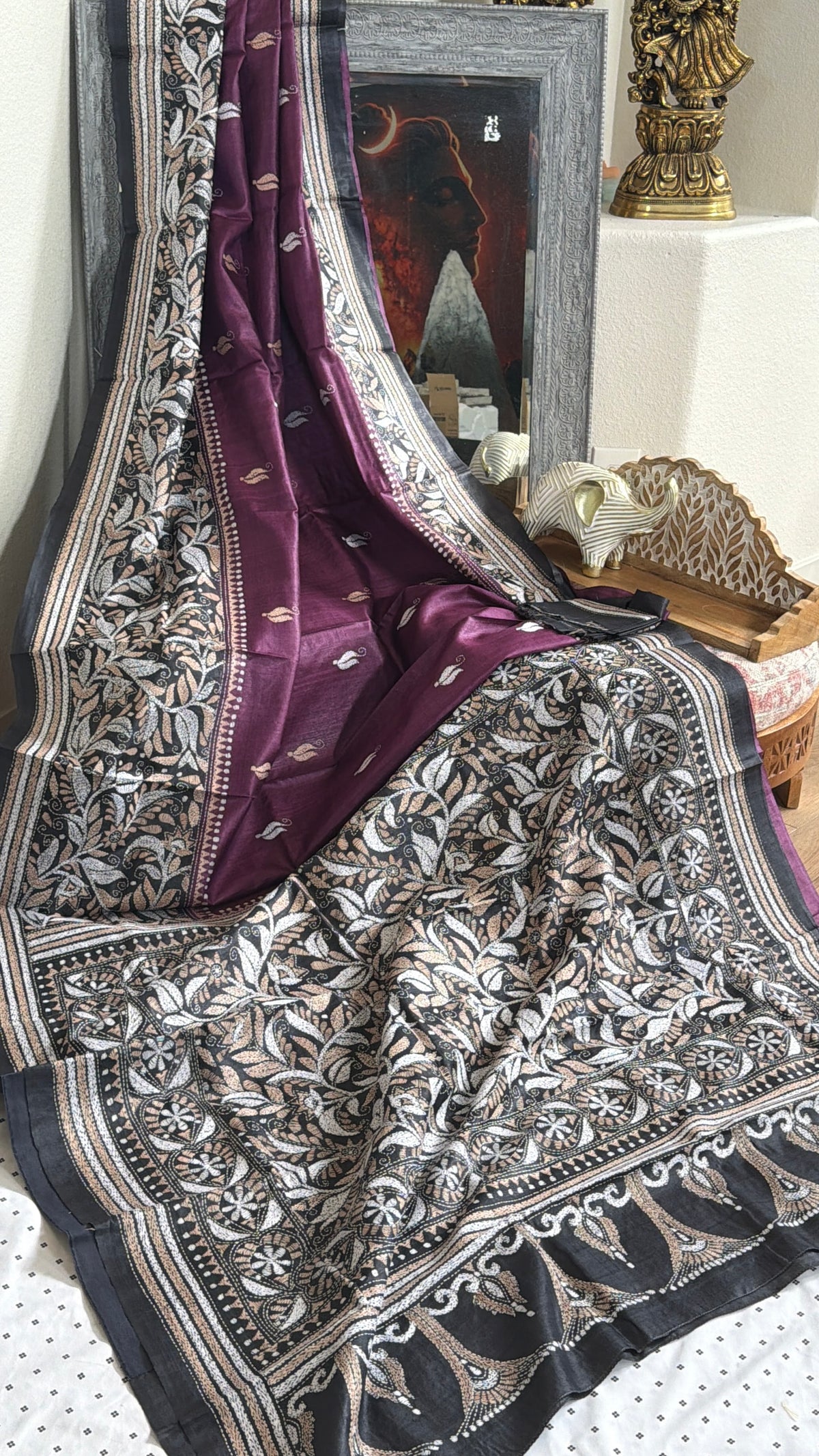 Kantha Stitch Saree