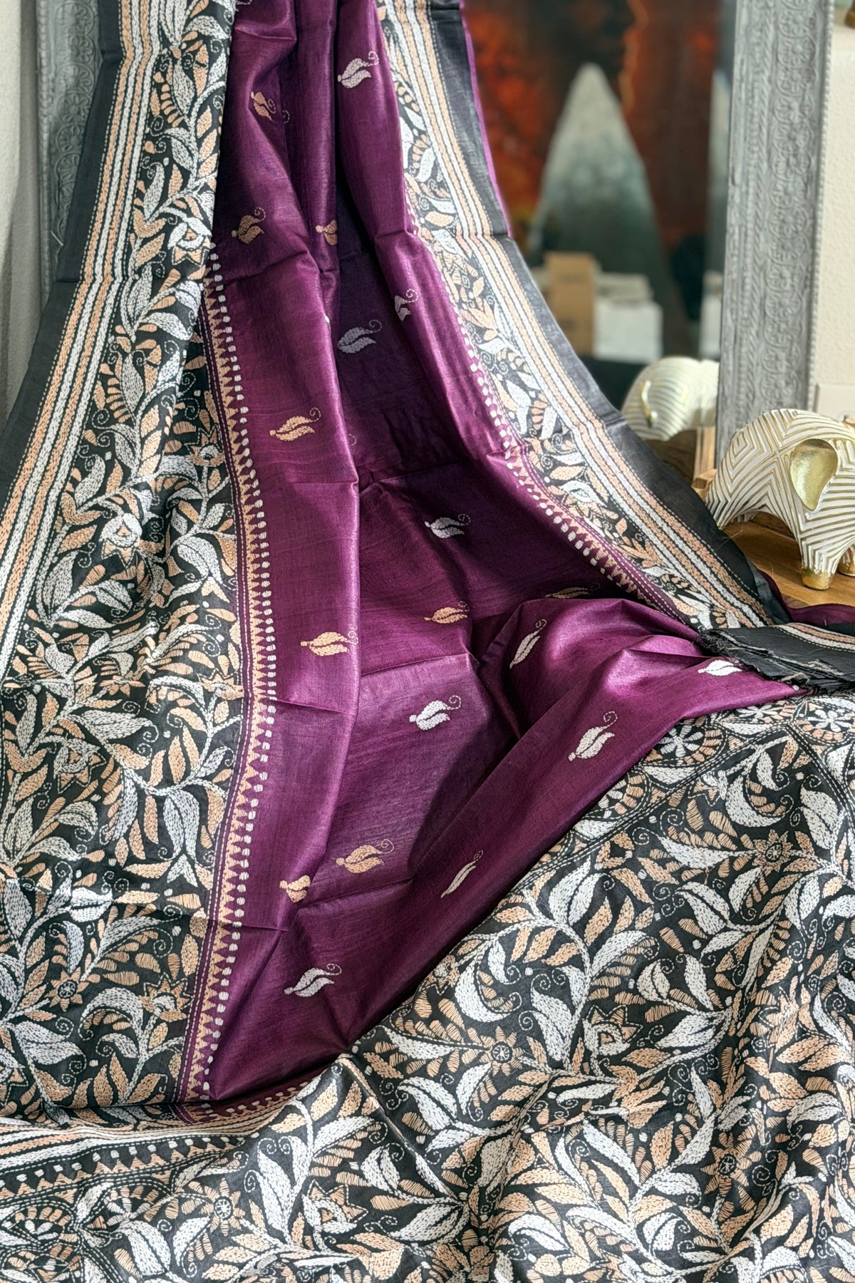 Kantha Stitch Saree