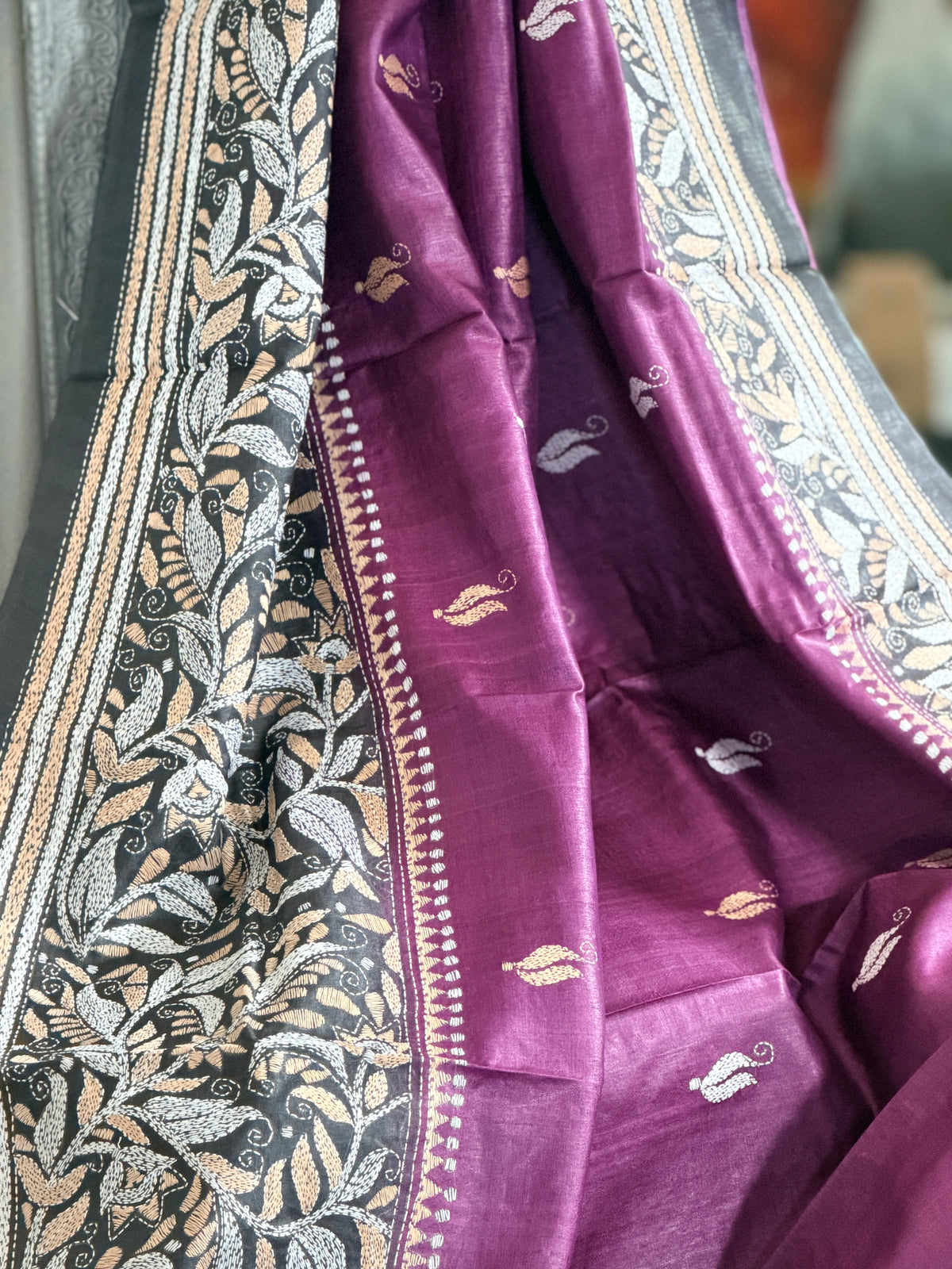 Kantha Stitch Saree