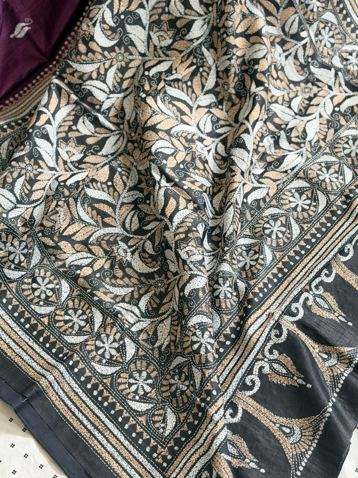 Kantha Stitch Saree