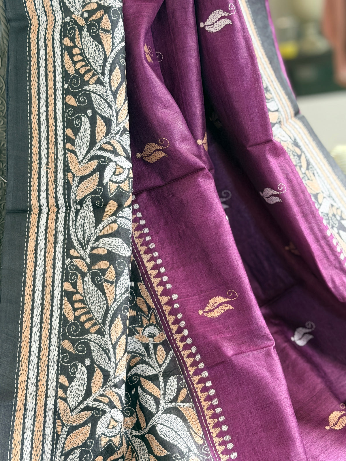 Kantha Stitch Saree