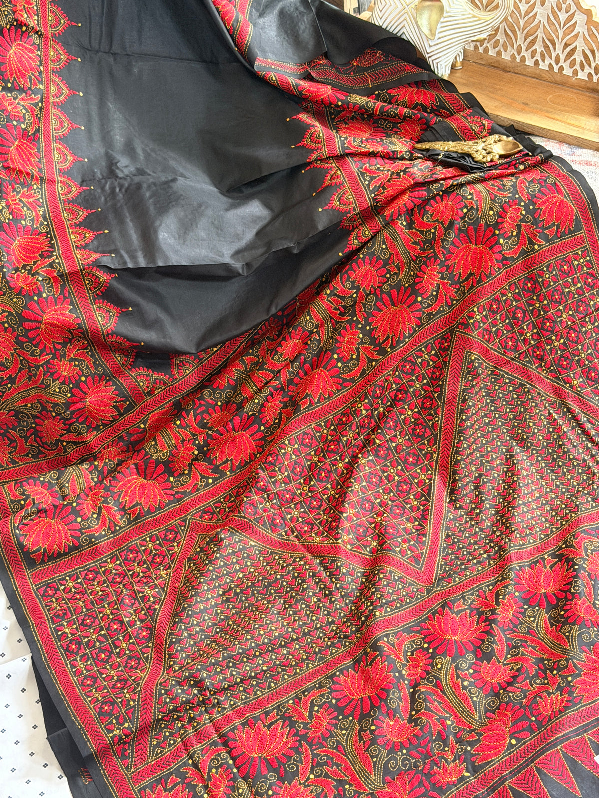 Kantha Stitch Saree