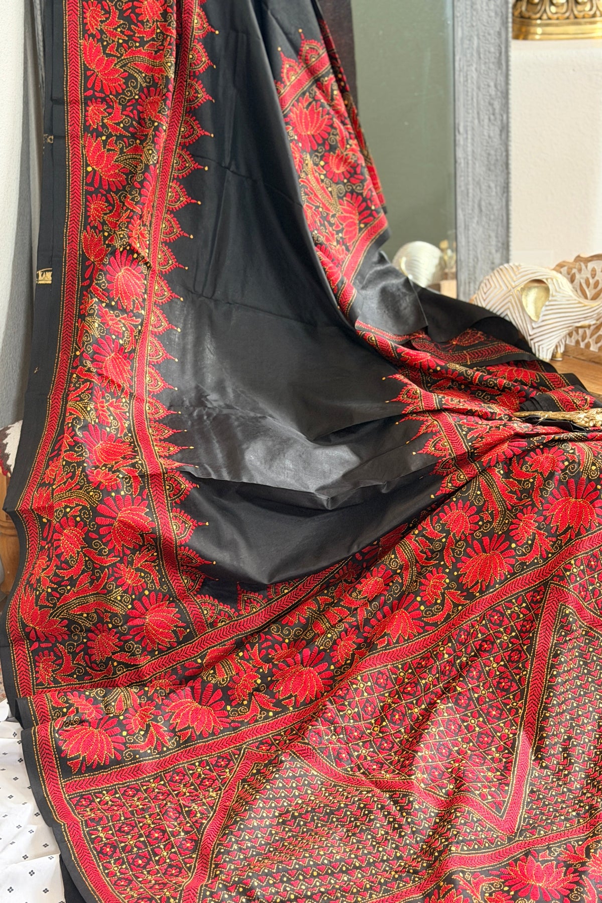 Kantha Stitch Saree