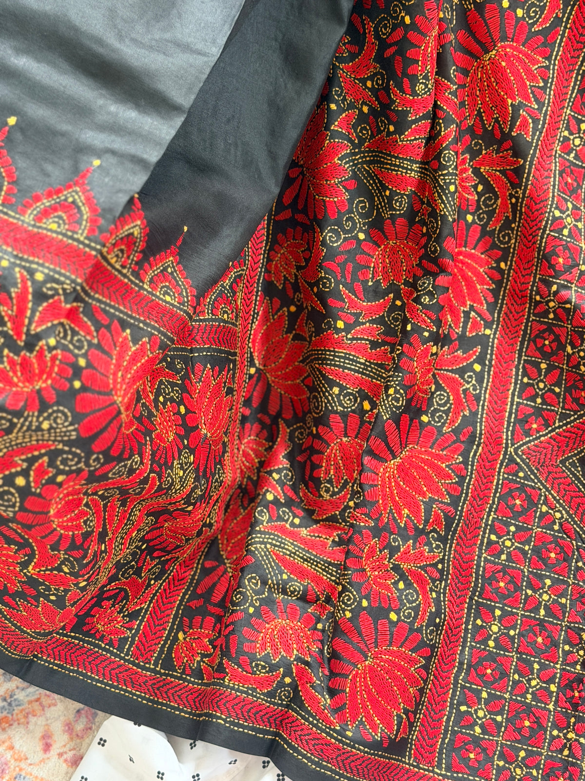 Kantha Stitch Saree