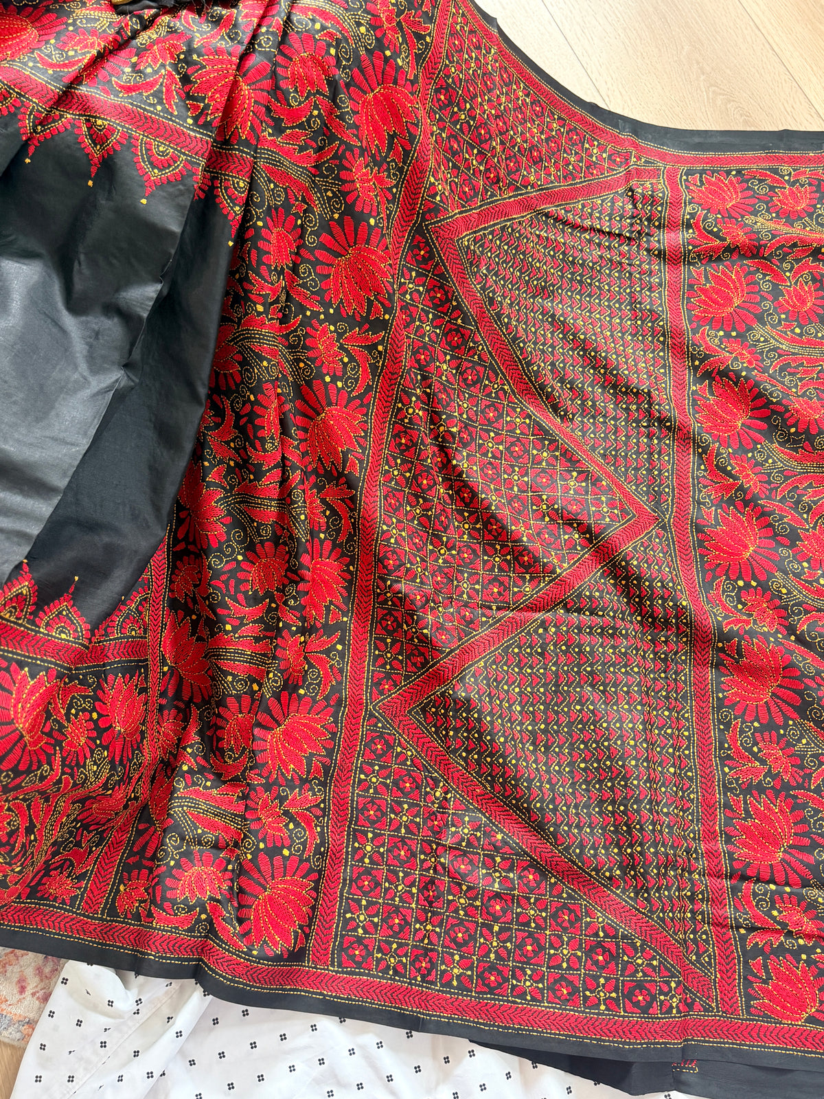 Kantha Stitch Saree