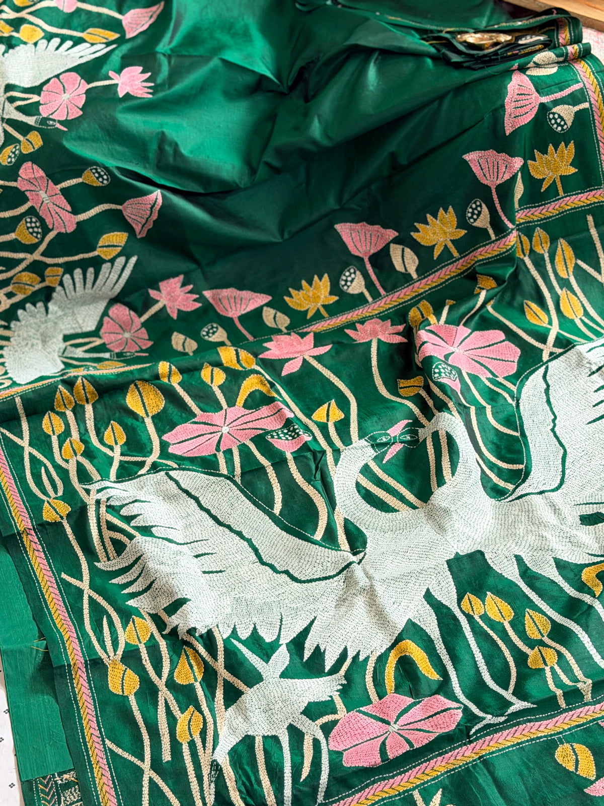 Kantha Stitch Saree