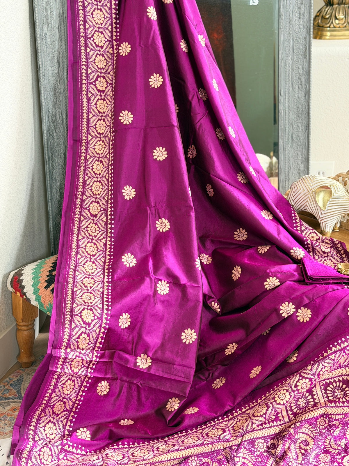 Kantha Stitch Saree