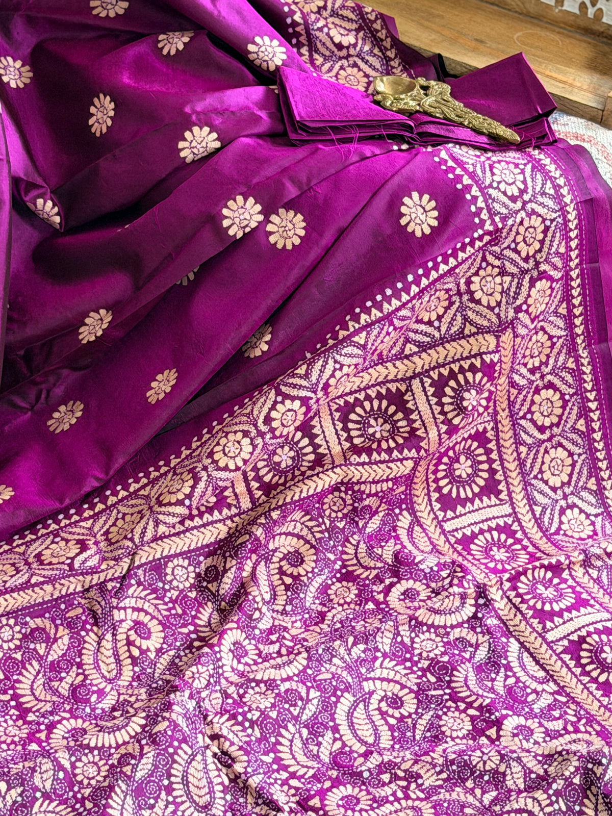 Kantha Stitch Saree