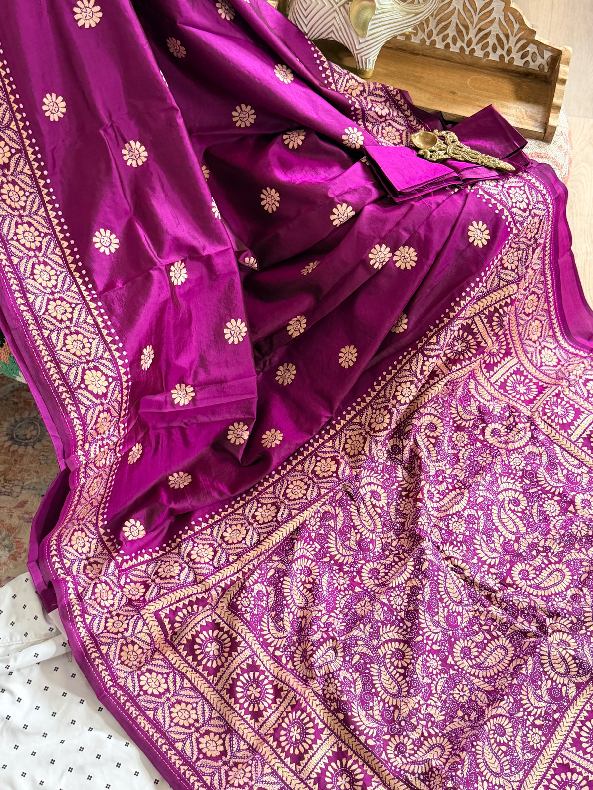 Kantha Stitch Saree