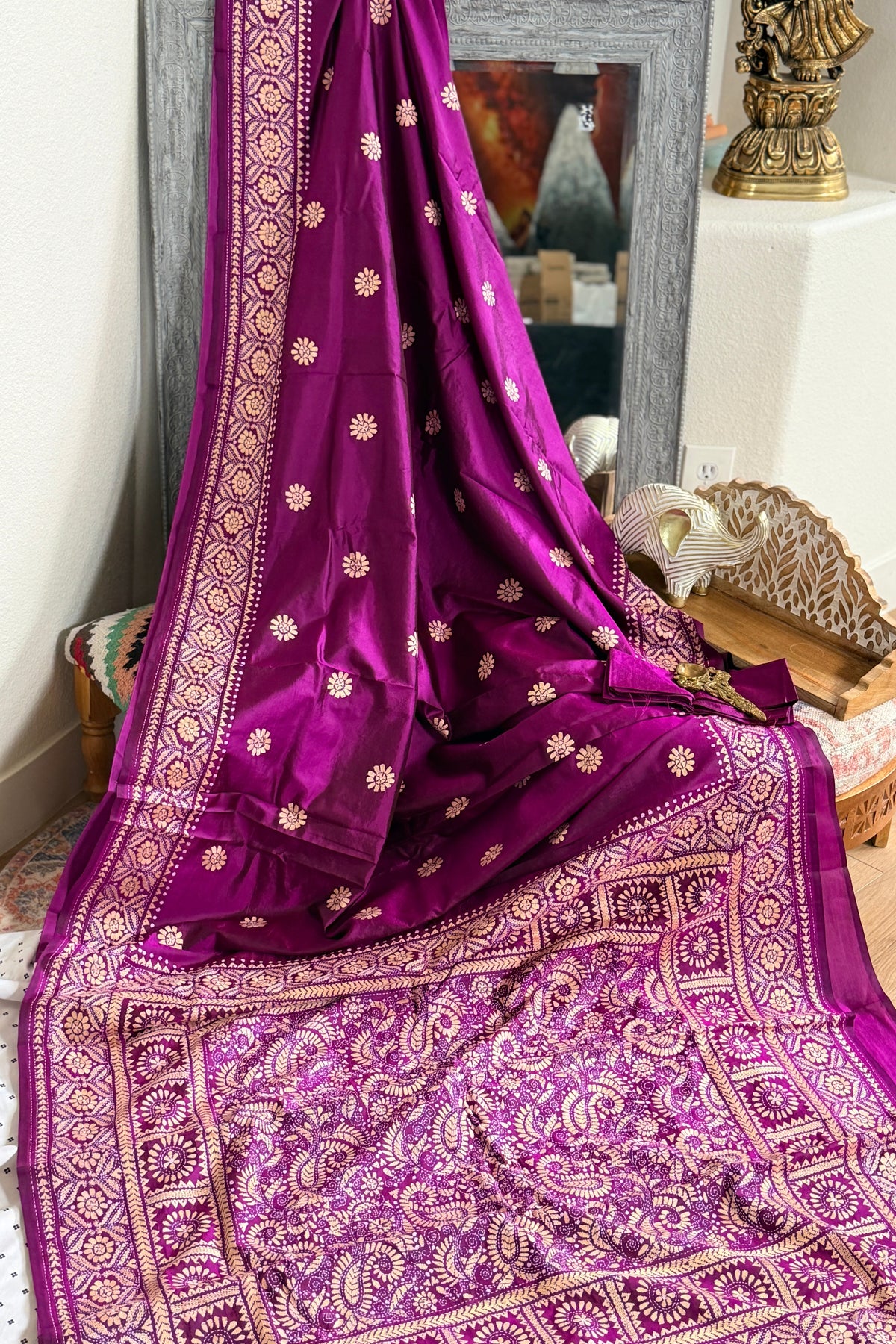 Kantha Stitch Saree