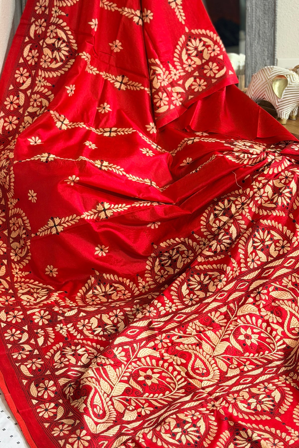 Kantha Stitch Saree