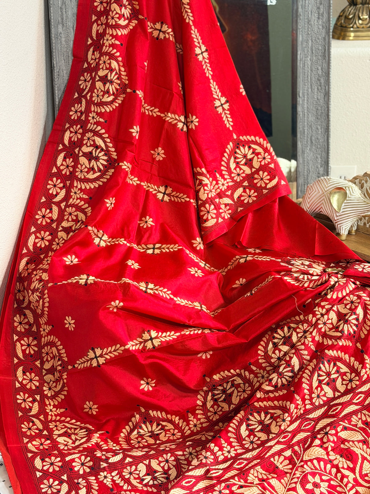 Kantha Stitch Saree