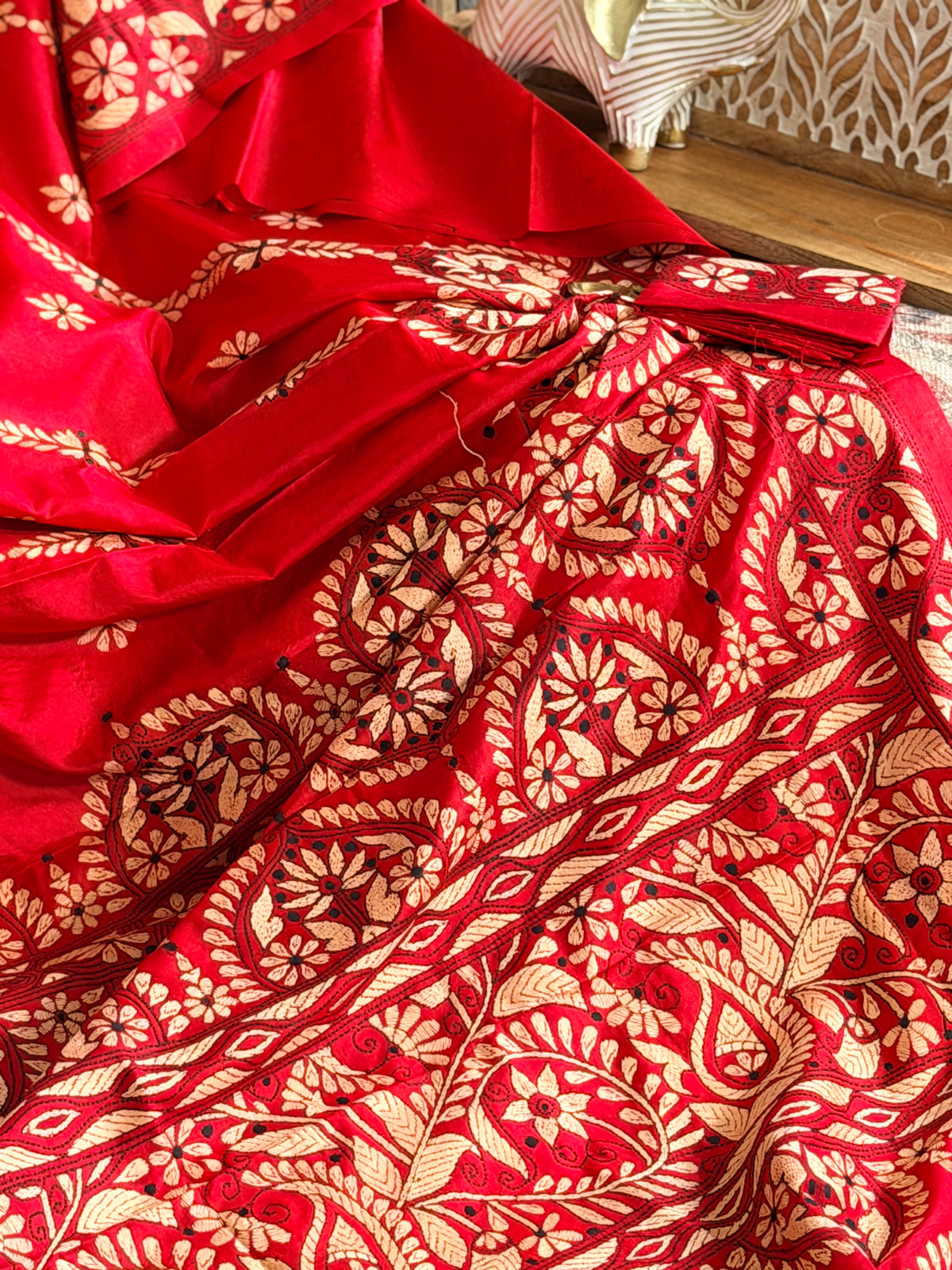 Kantha Stitch Saree