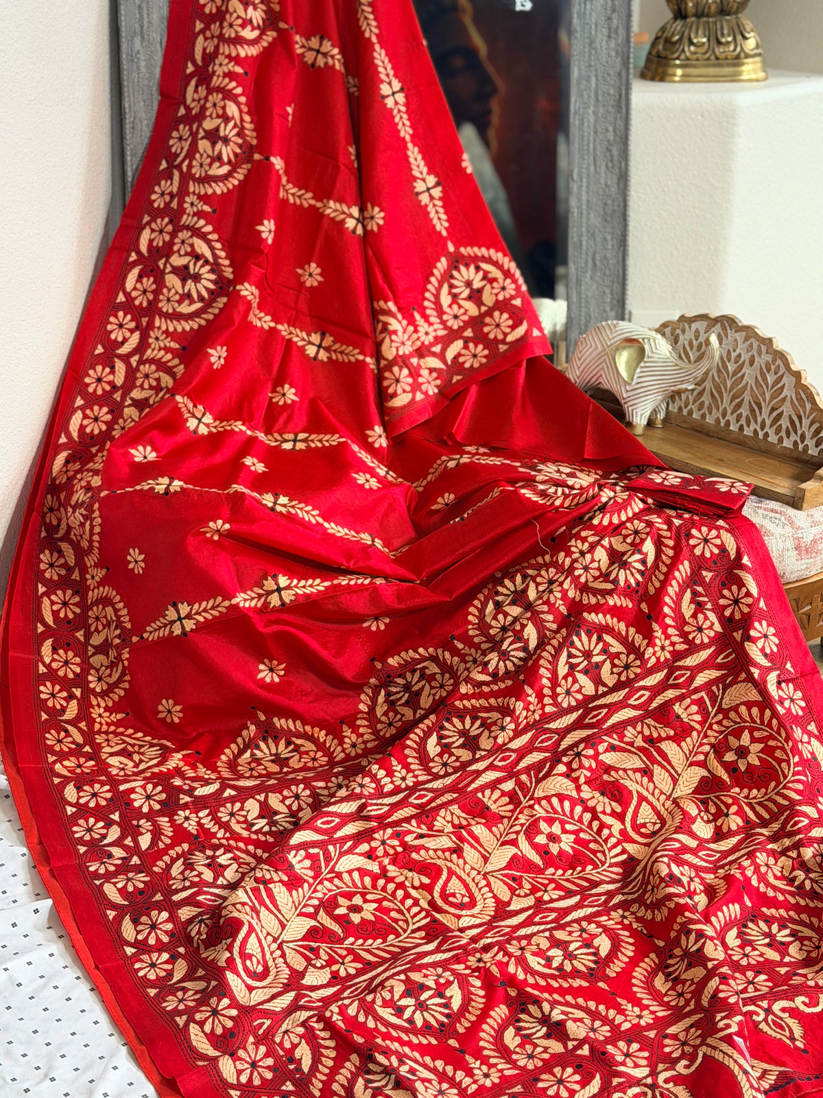 Kantha Stitch Saree