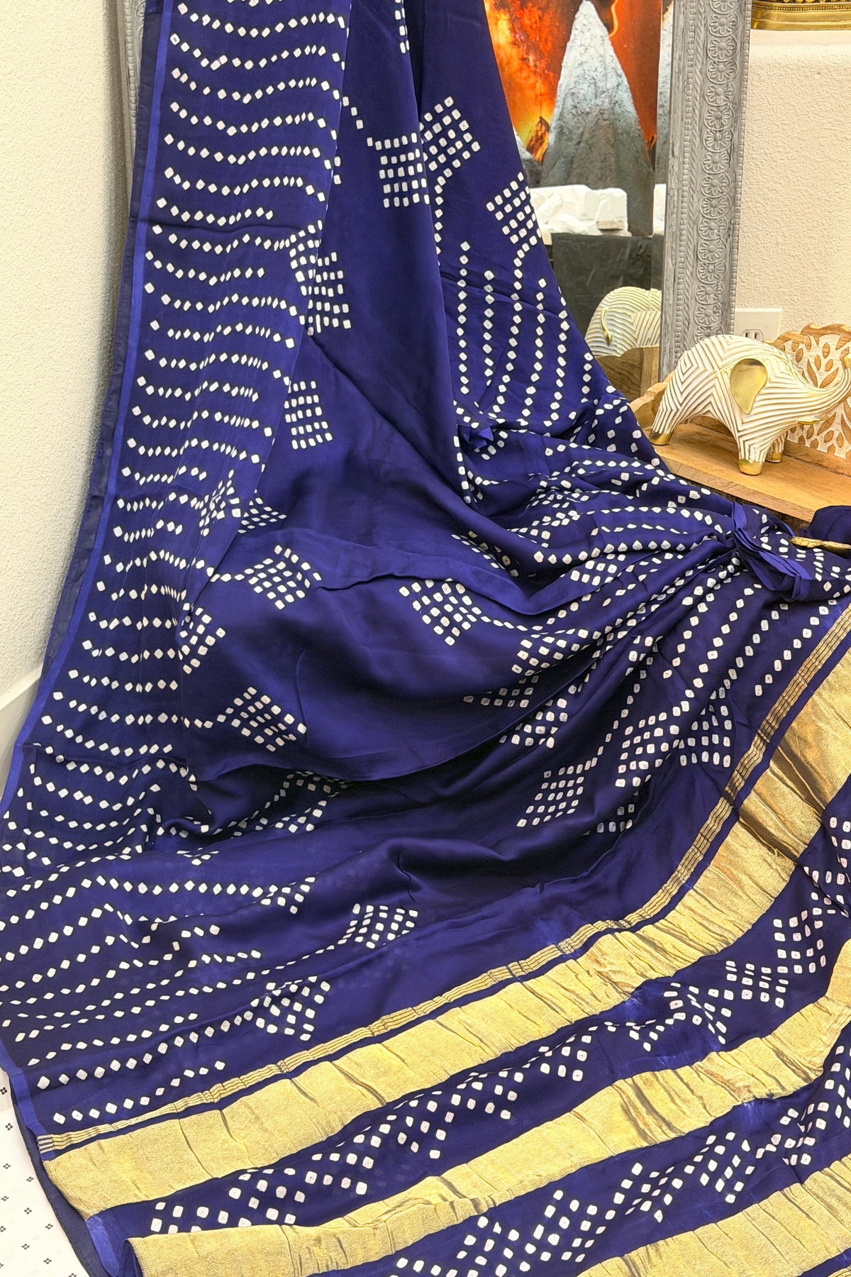 Bandhani Modal Silk Saree