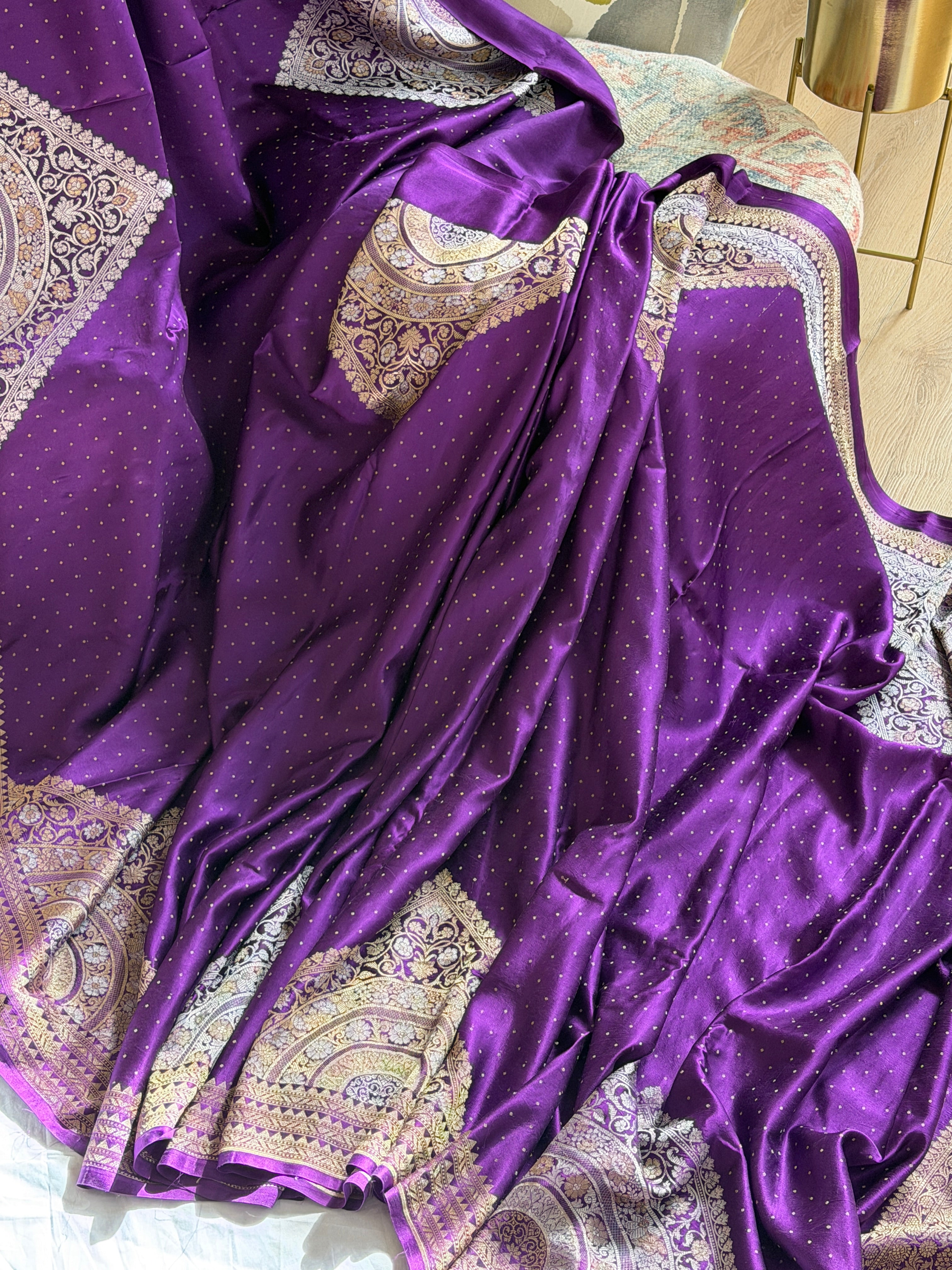 Banarasi Mashru Pure Silk Sona Roopa Saree
