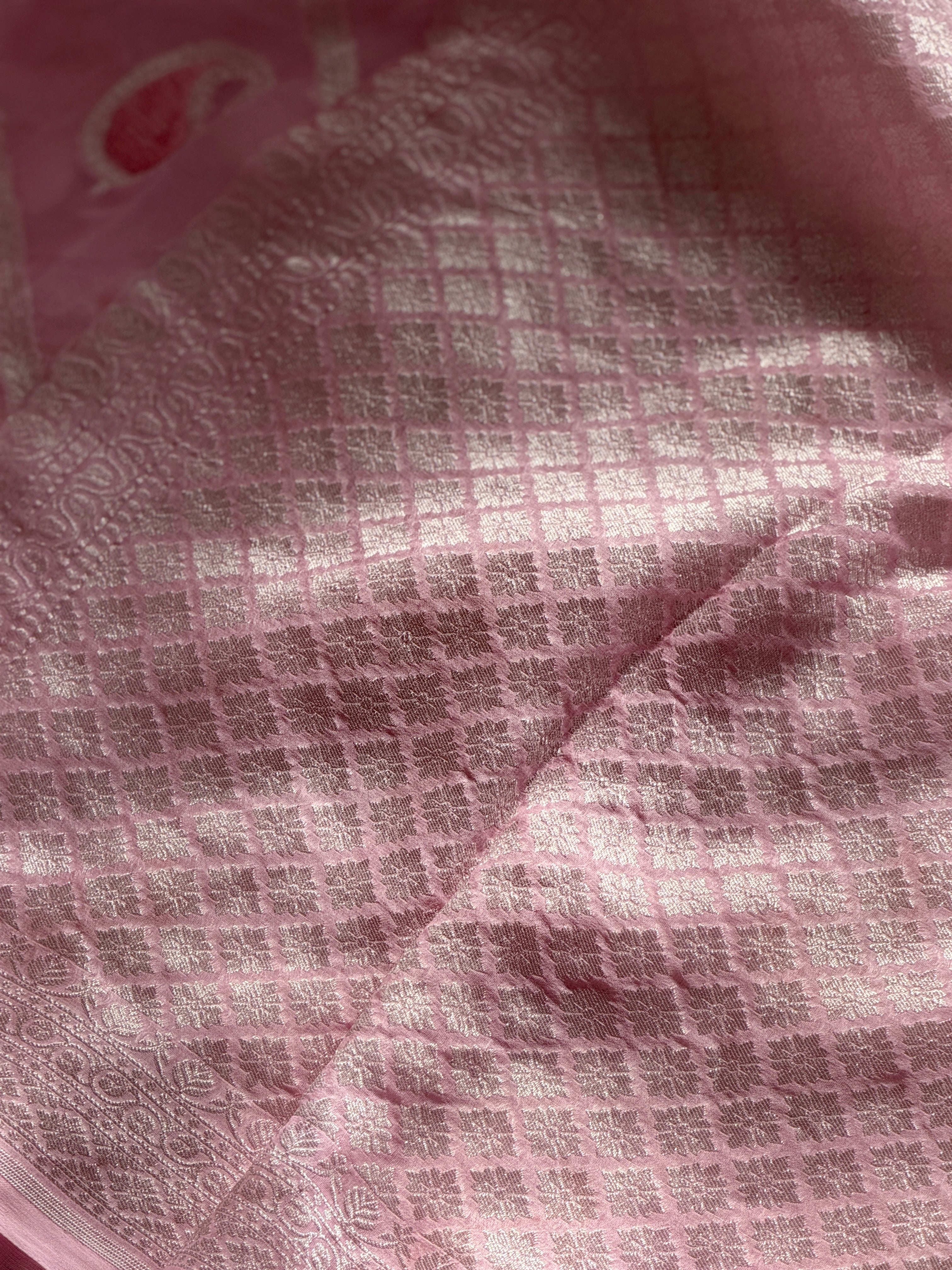 Banarasi Khaddi georgette Velvet weaving saree