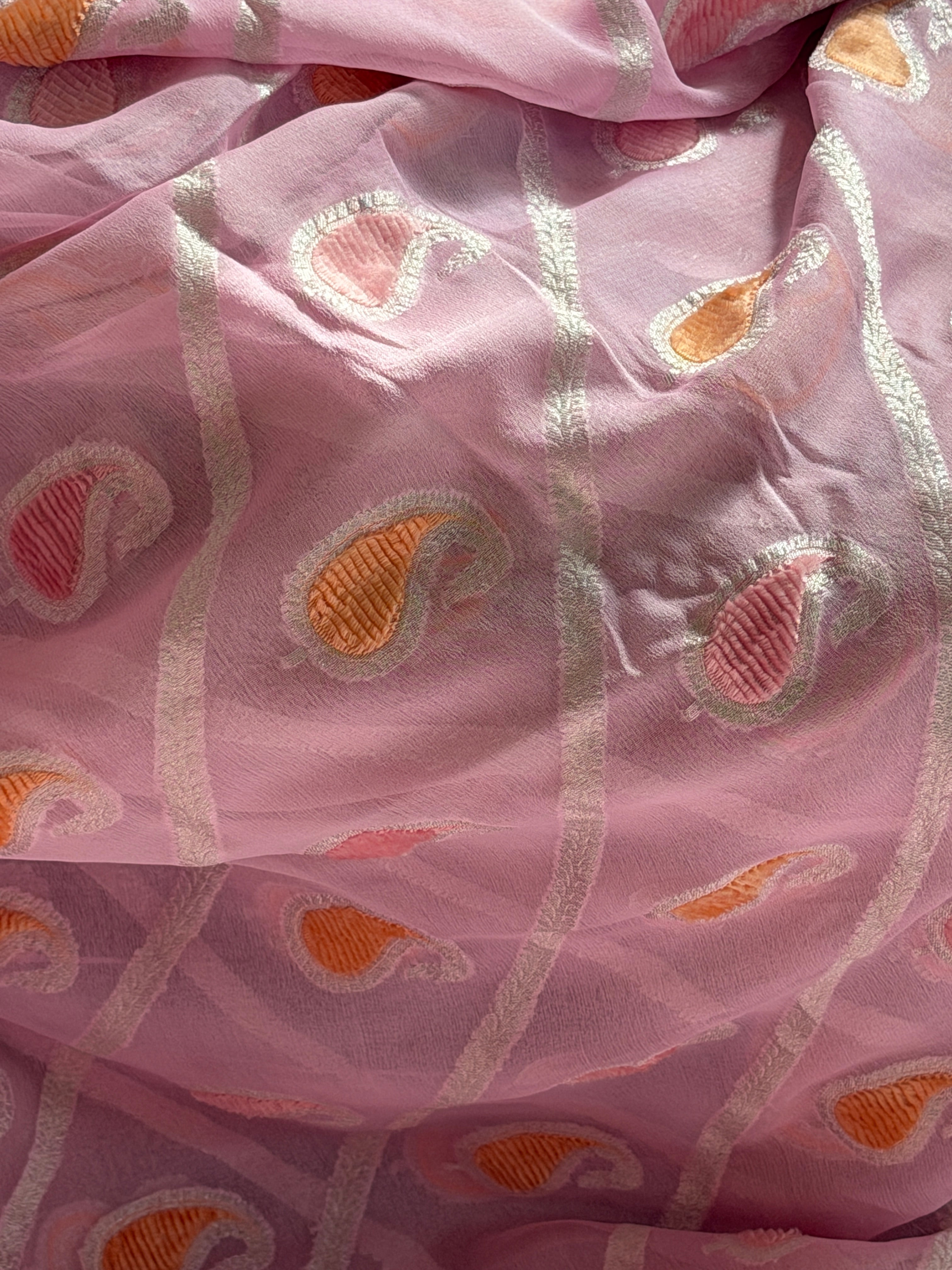 Banarasi Khaddi georgette Velvet weaving saree