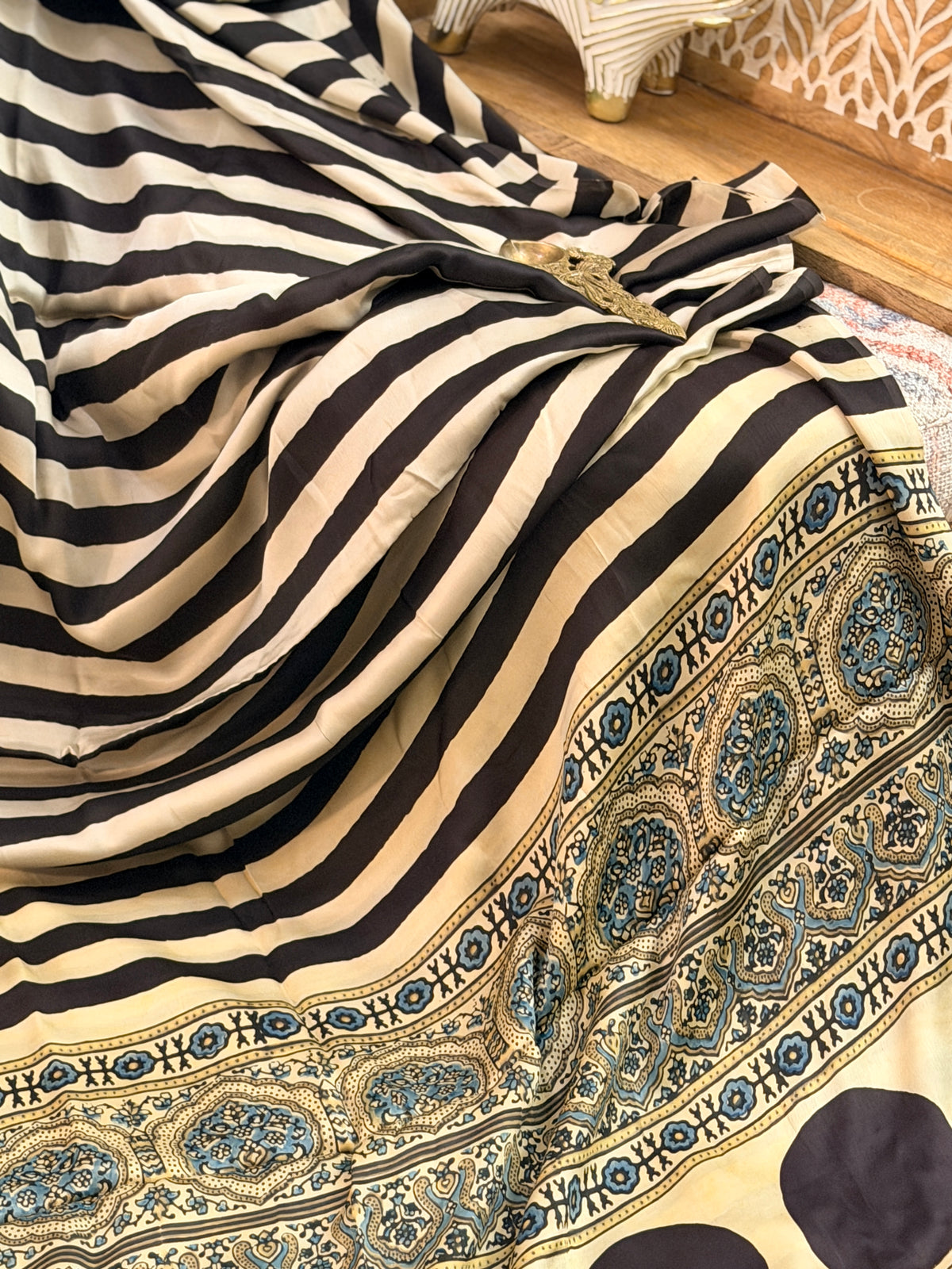 Ajrak Modal Silk Saree