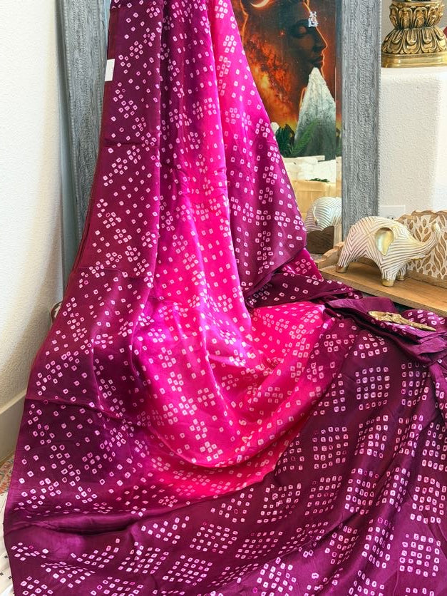 Bandhani Modal Silk Saree