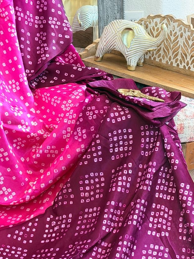 Bandhani Modal Silk Saree