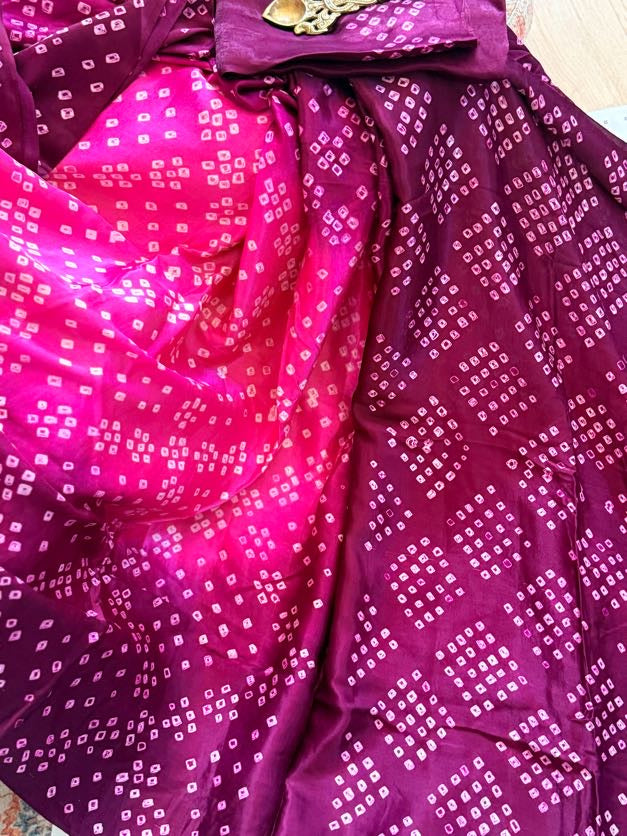 Bandhani Modal Silk Saree