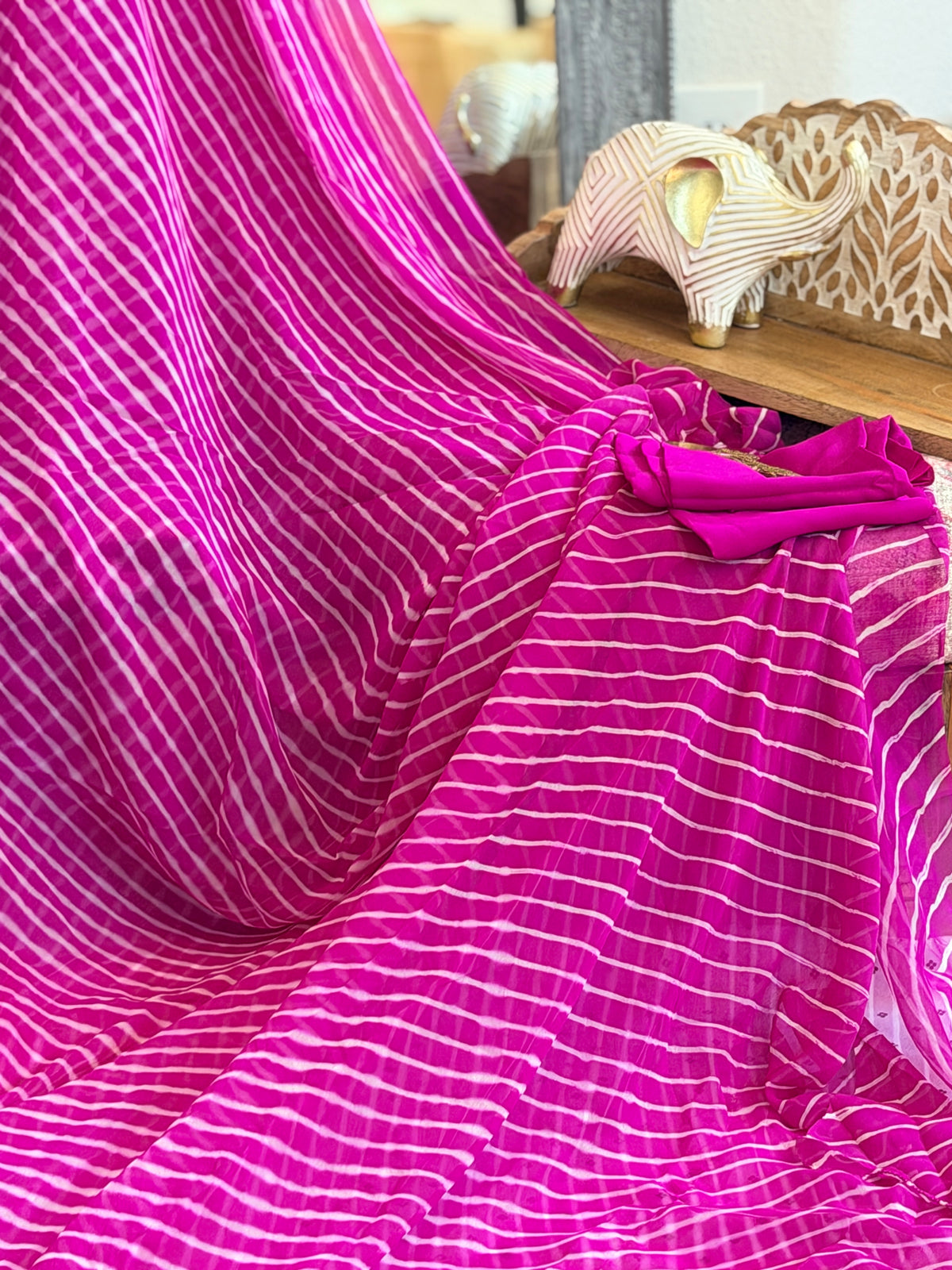 Chiffon Leheriya Saree