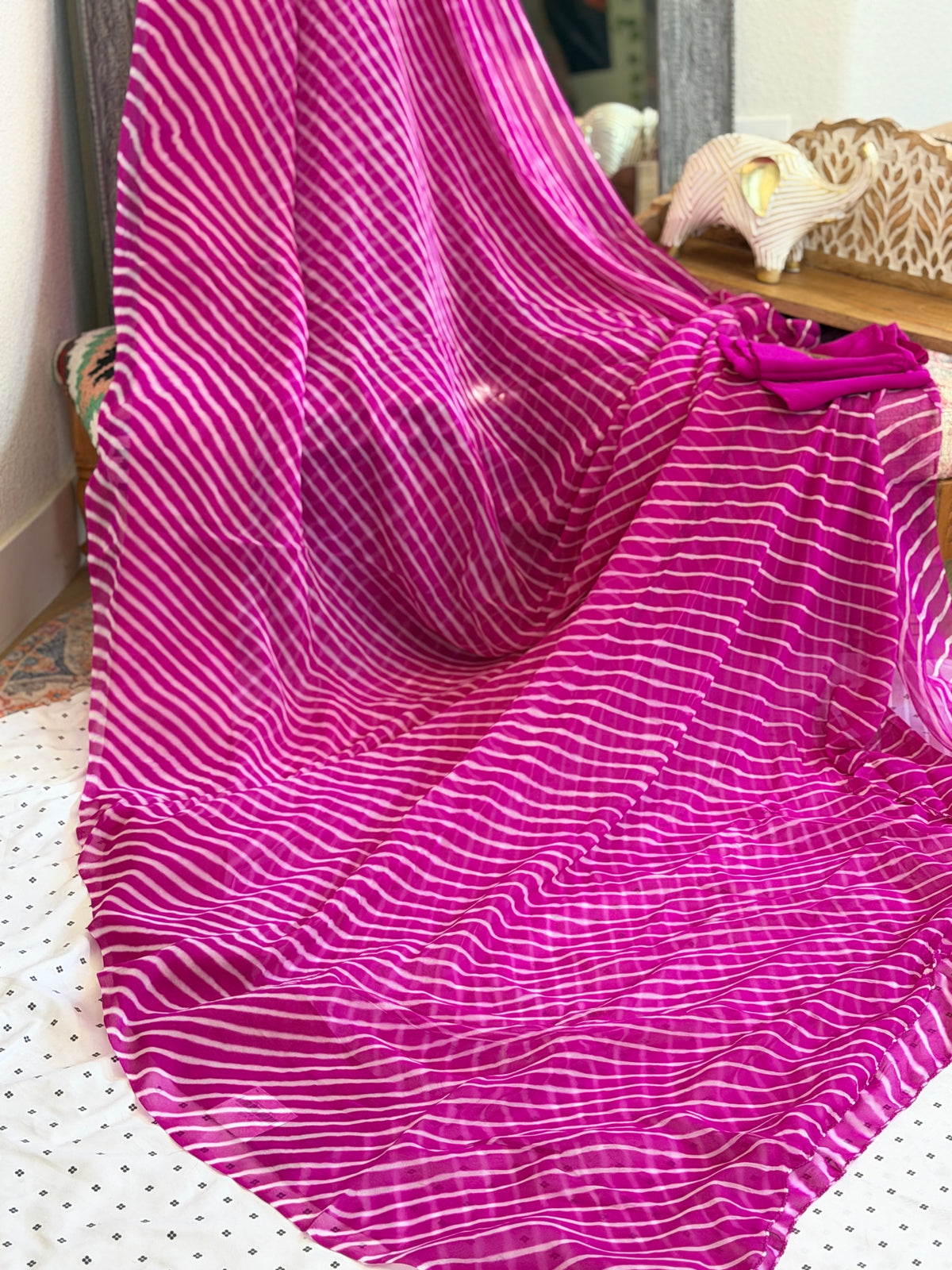 Chiffon Leheriya Saree