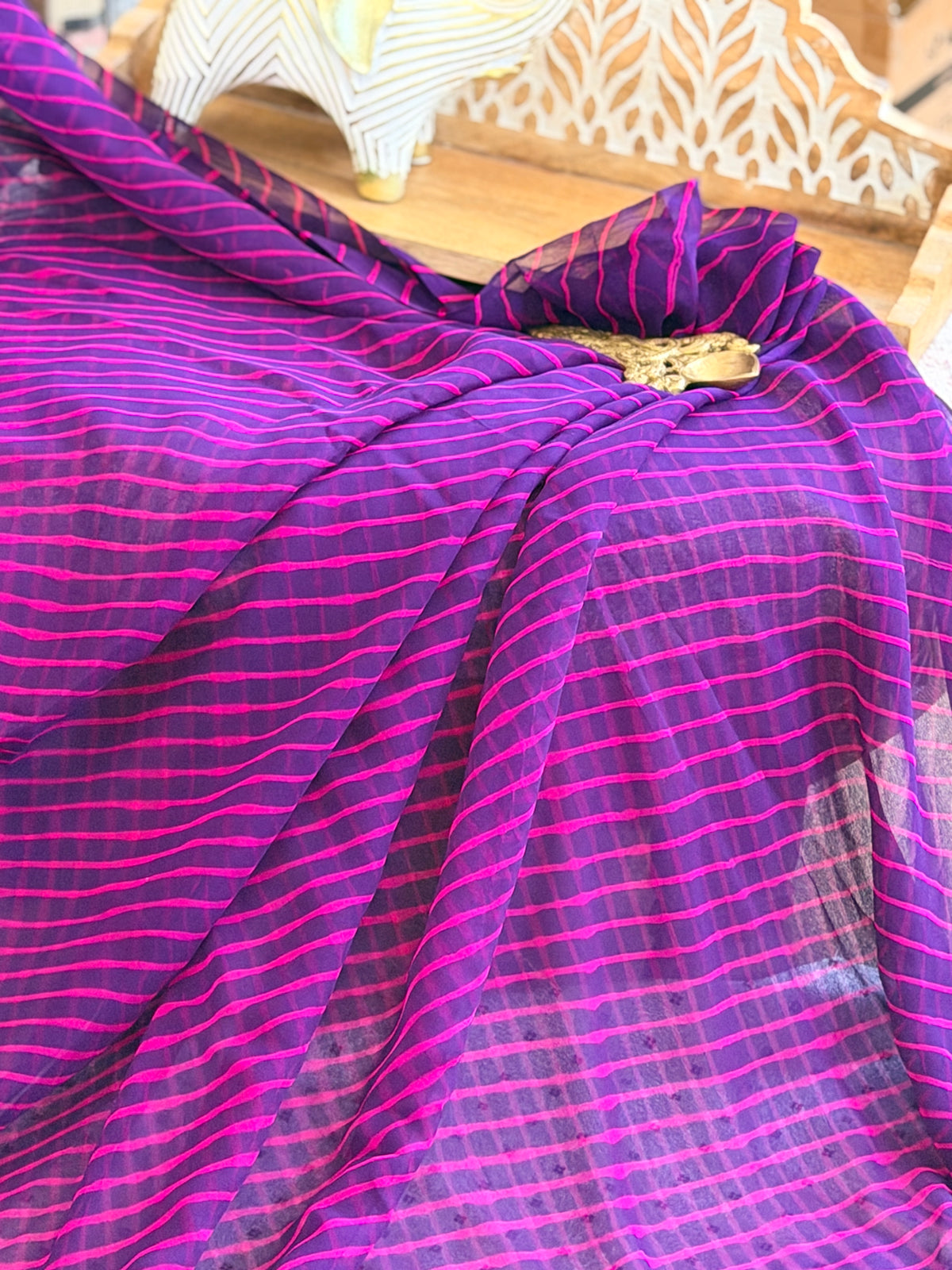 Chiffon Leheriya Saree