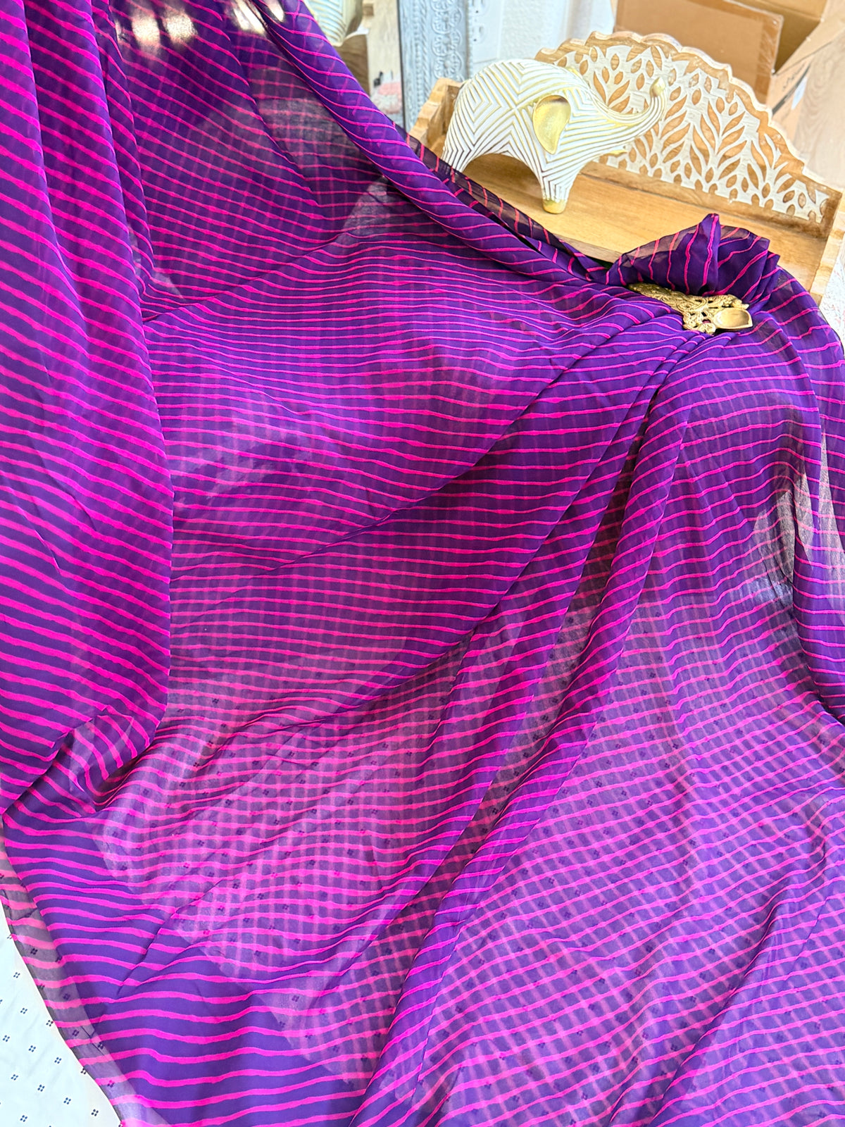 Chiffon Leheriya Saree