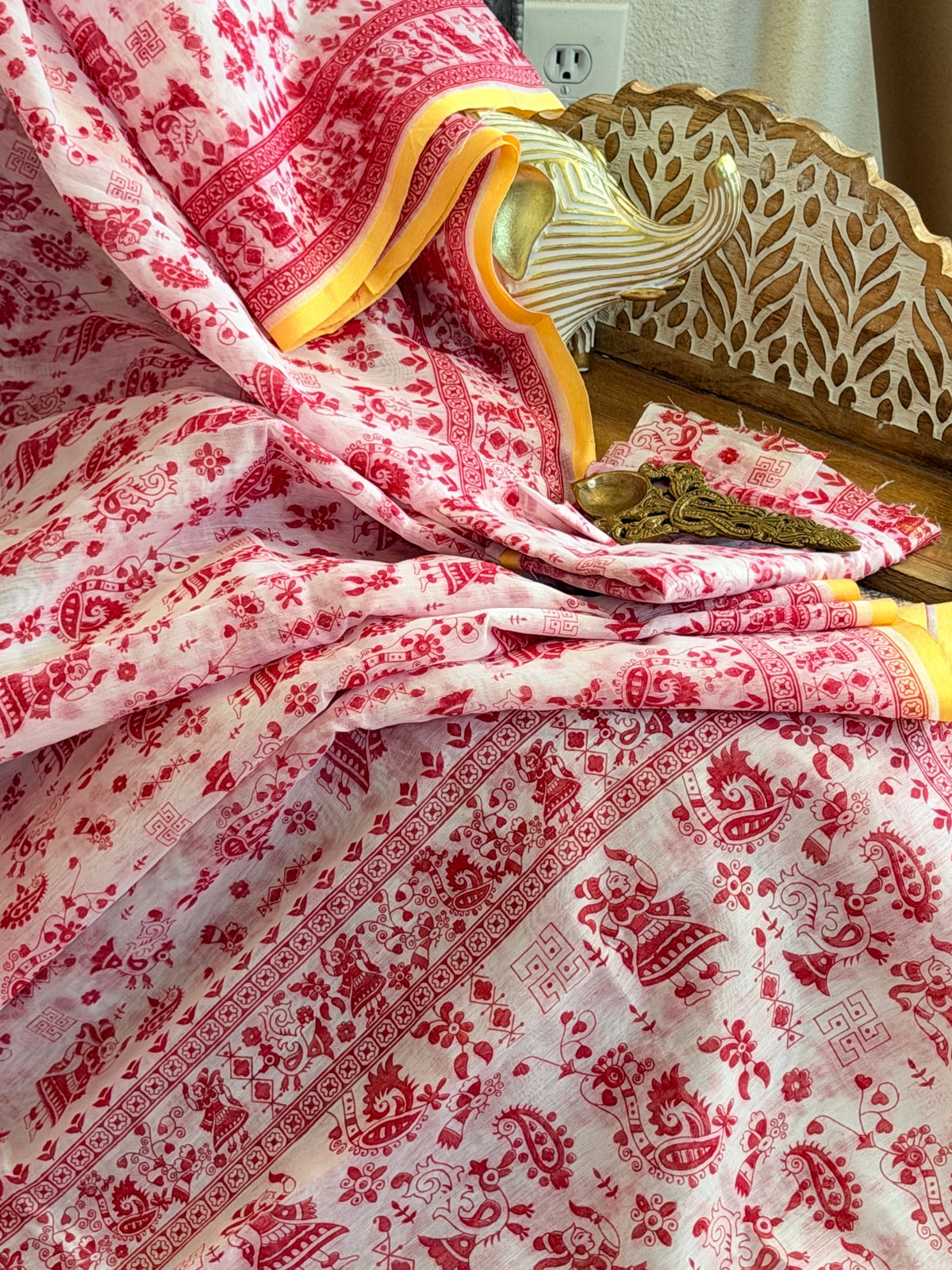 Linen Cotton Printed Bengal Saree