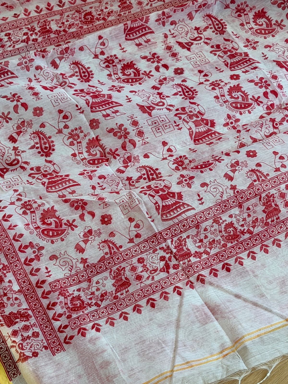 Linen Cotton Printed Bengal Saree