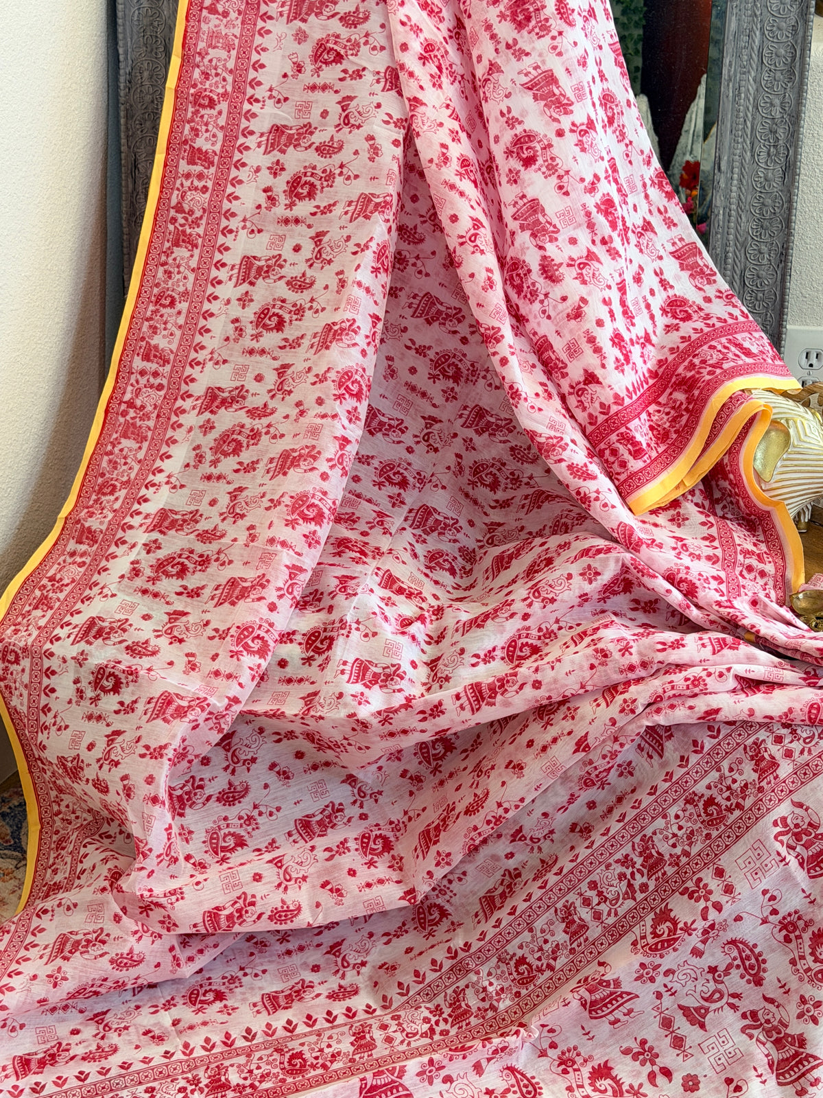 Linen Cotton Printed Bengal Saree