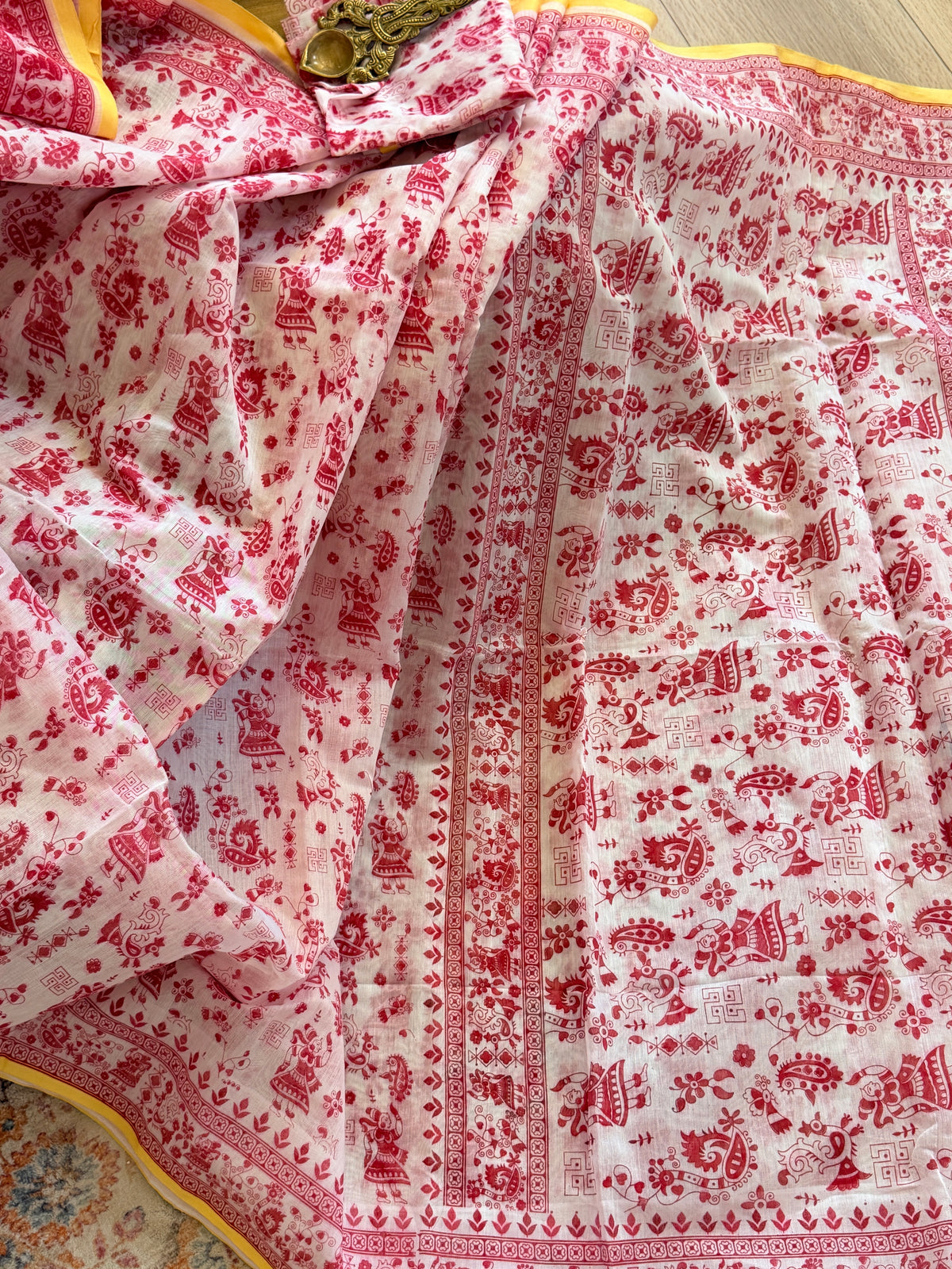 Linen Cotton Printed Bengal Saree