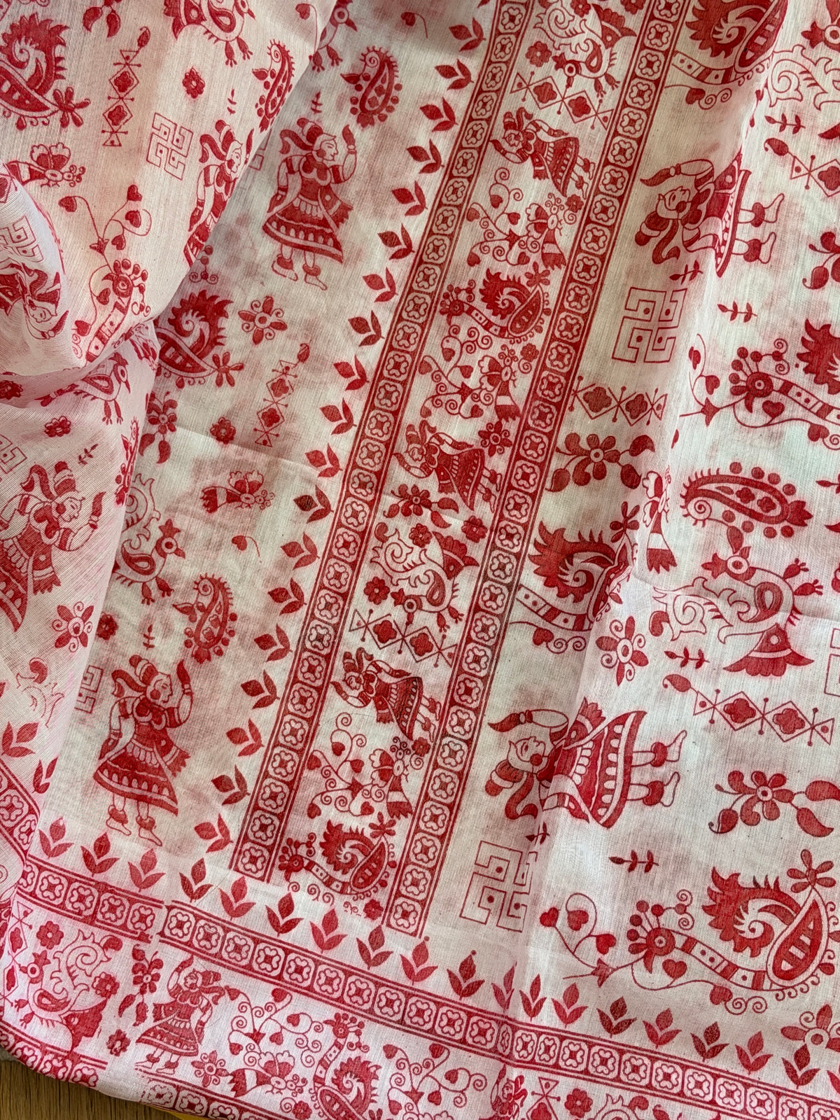 Linen Cotton Printed Bengal Saree