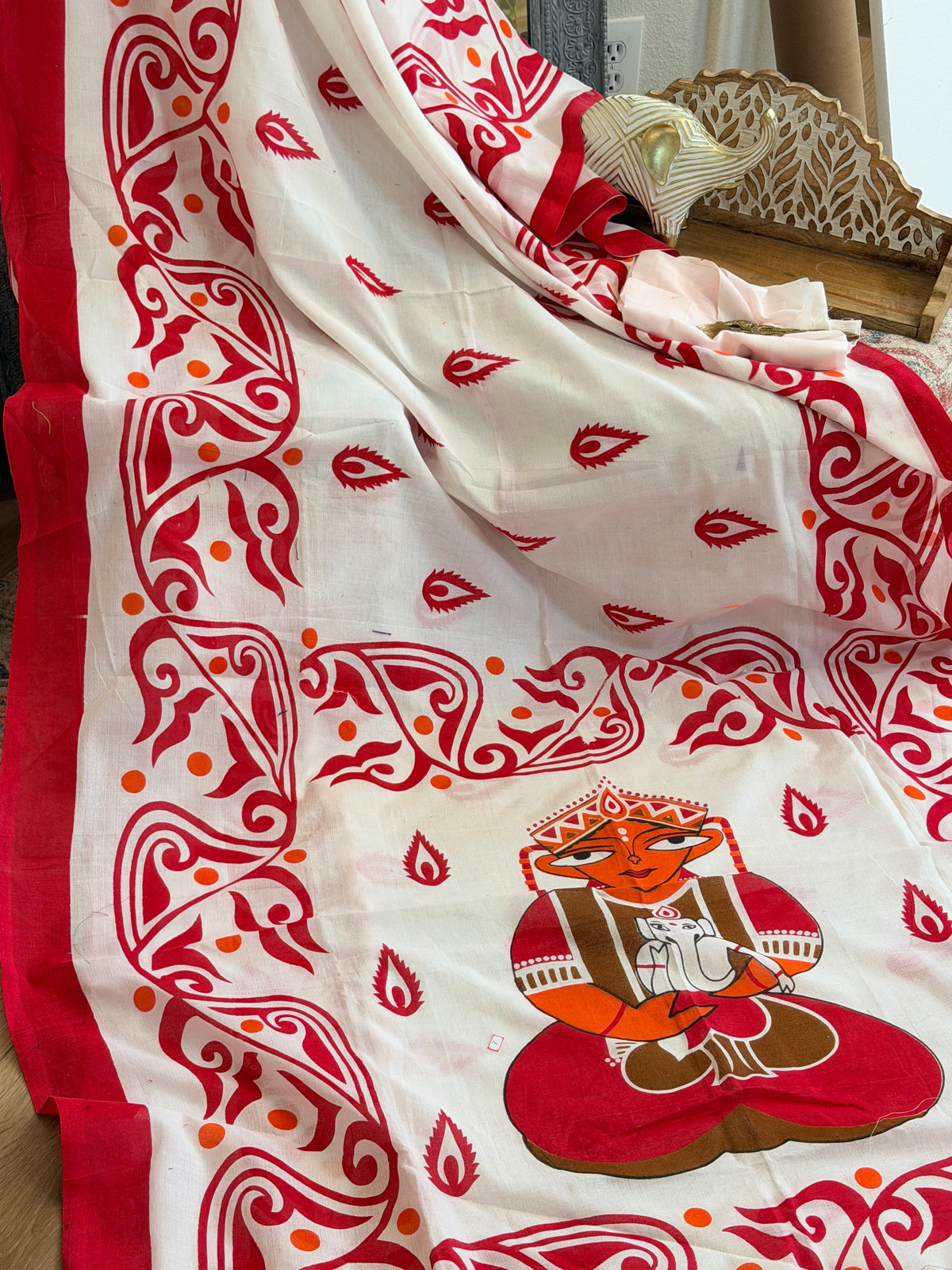 Linen Cotton Printed Saree