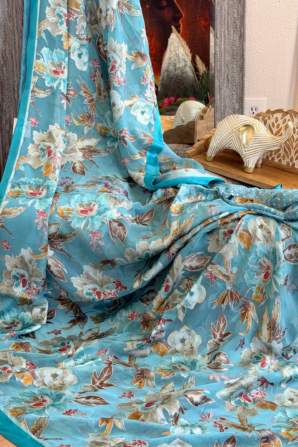 Chiffon Floral Printed Saree