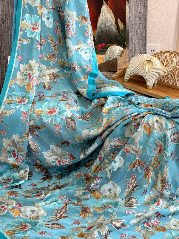 Chiffon Floral Printed Saree