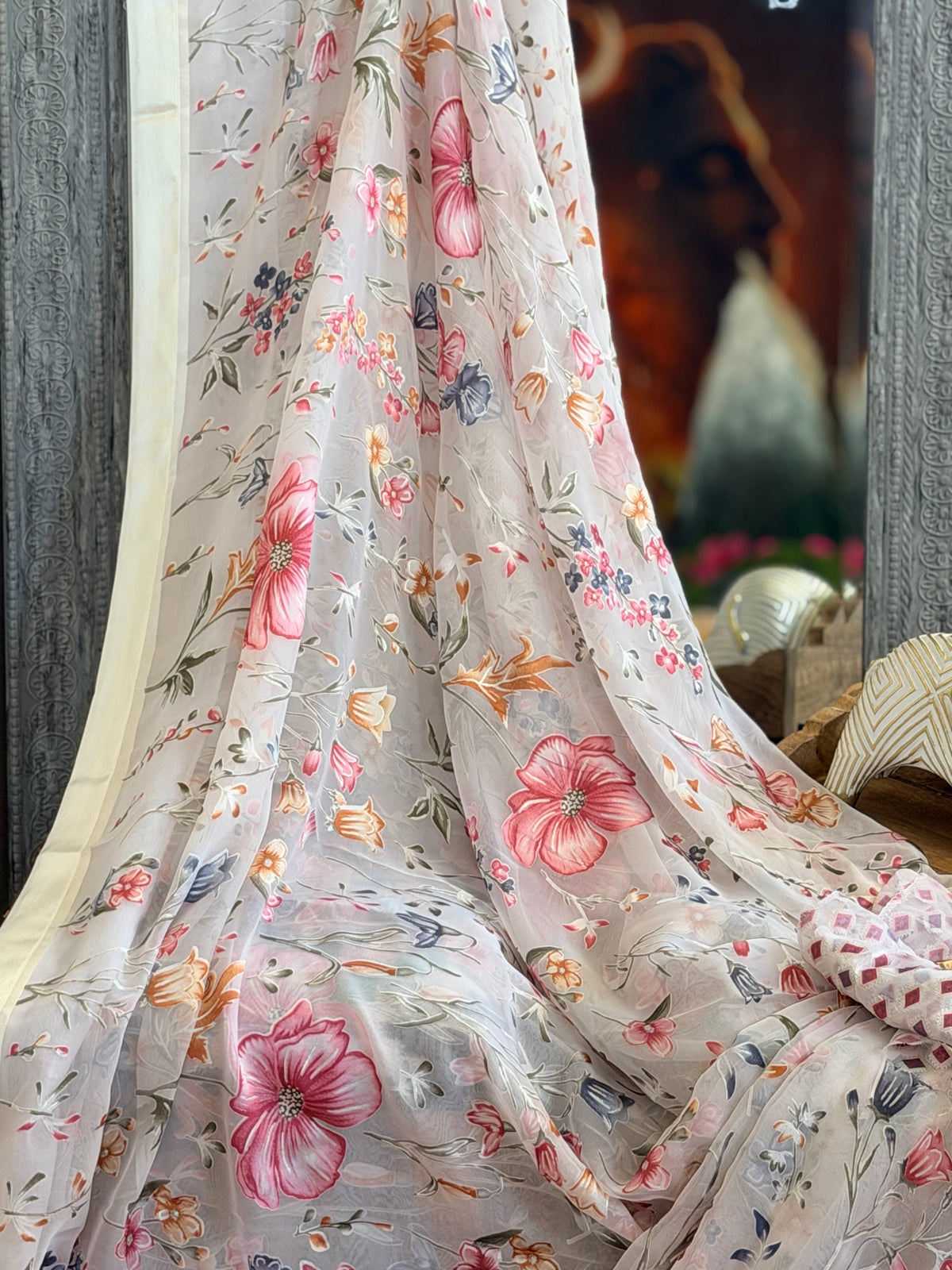 Chiffon Floral Printed Saree