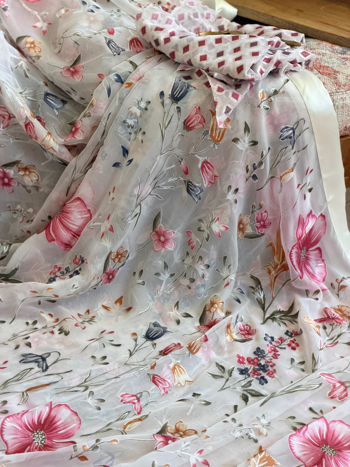 Chiffon Floral Printed Saree