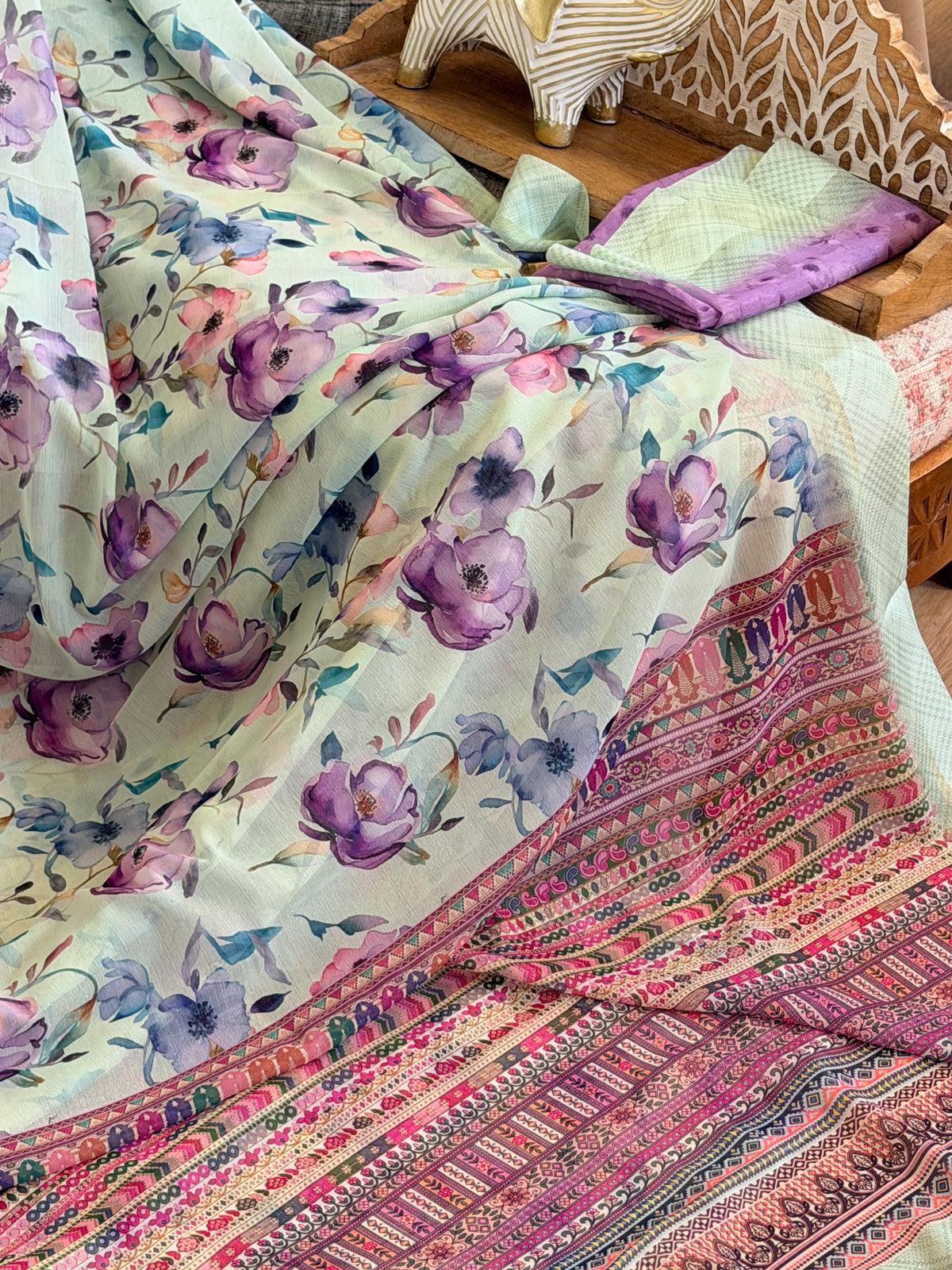 Chiffon Floral Printed Saree