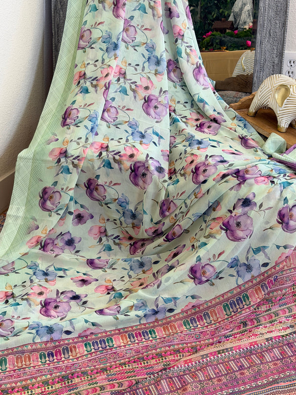 Chiffon Floral Printed Saree
