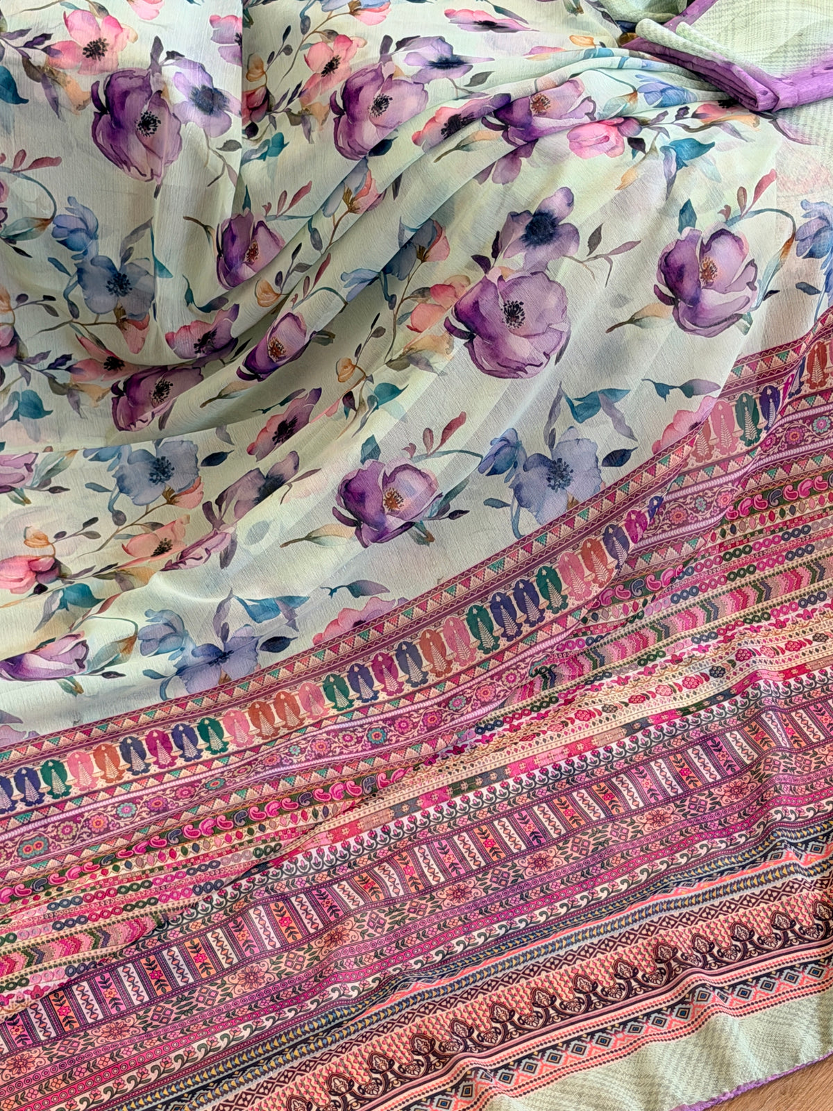 Chiffon Floral Printed Saree