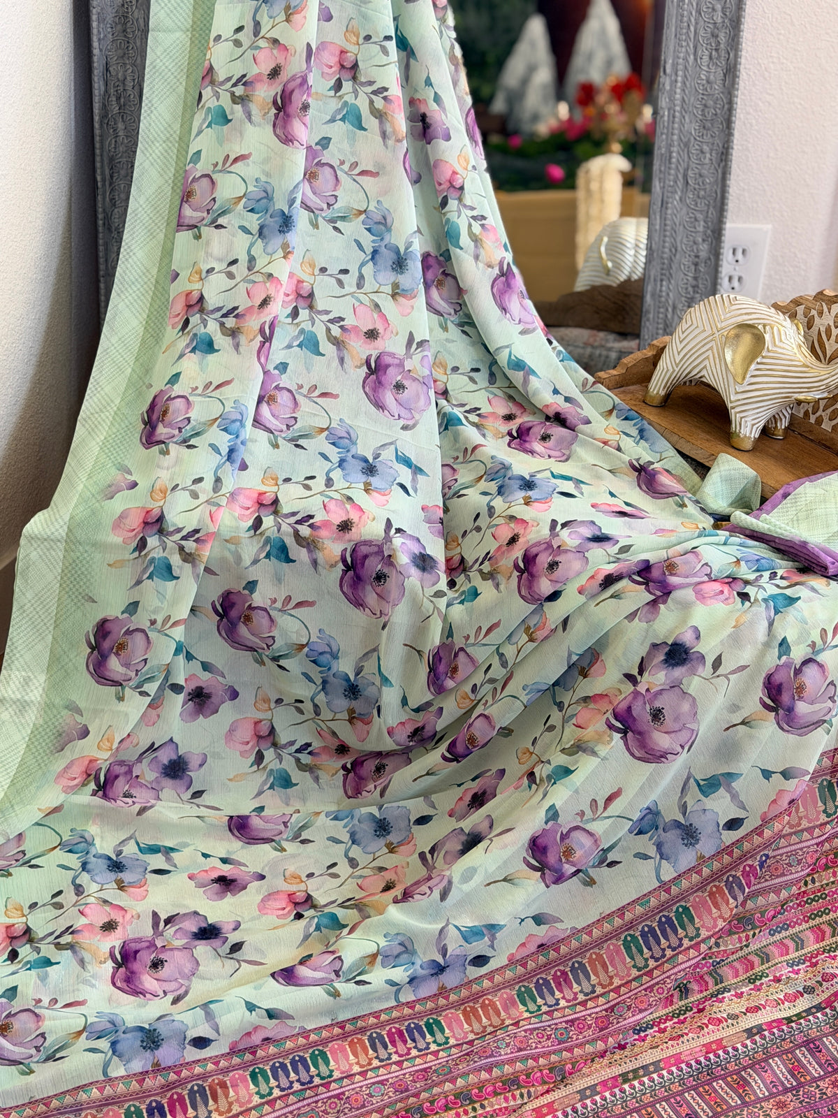 Chiffon Floral Printed Saree